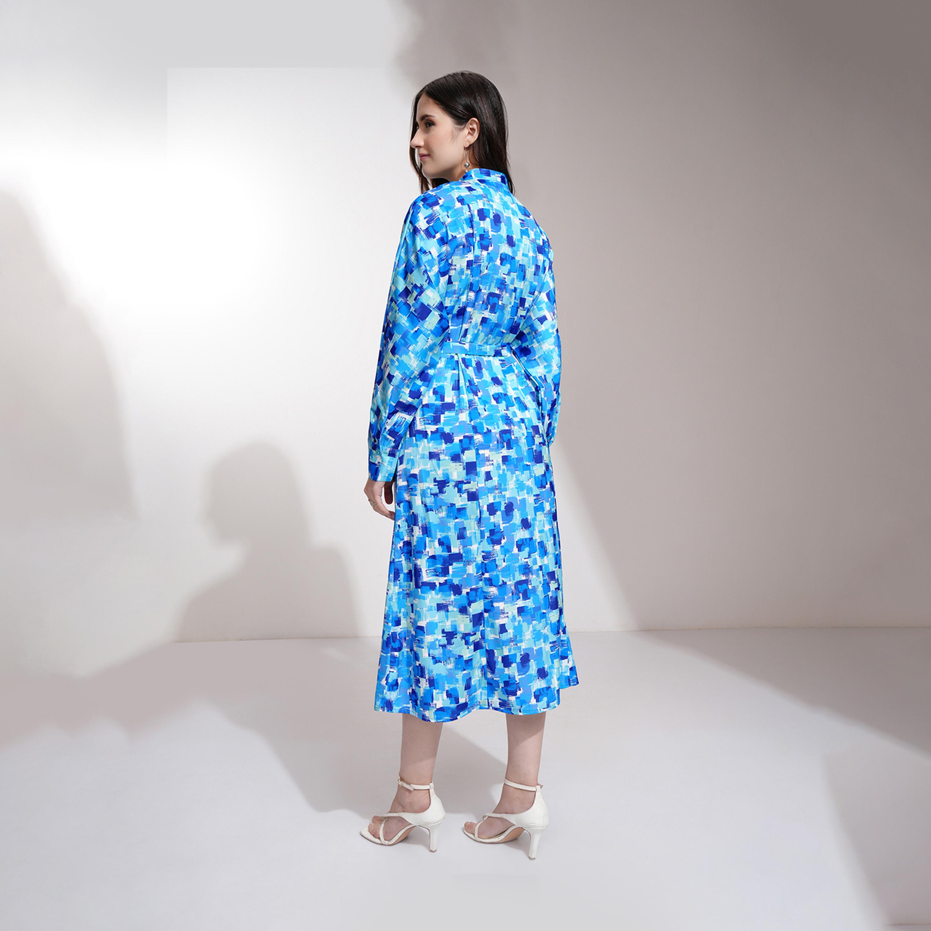 Tokyo Talkies X Styli All-Over Print Batwing Sleeve A-Line Midi Dress-women-clothing-dresses-image-4