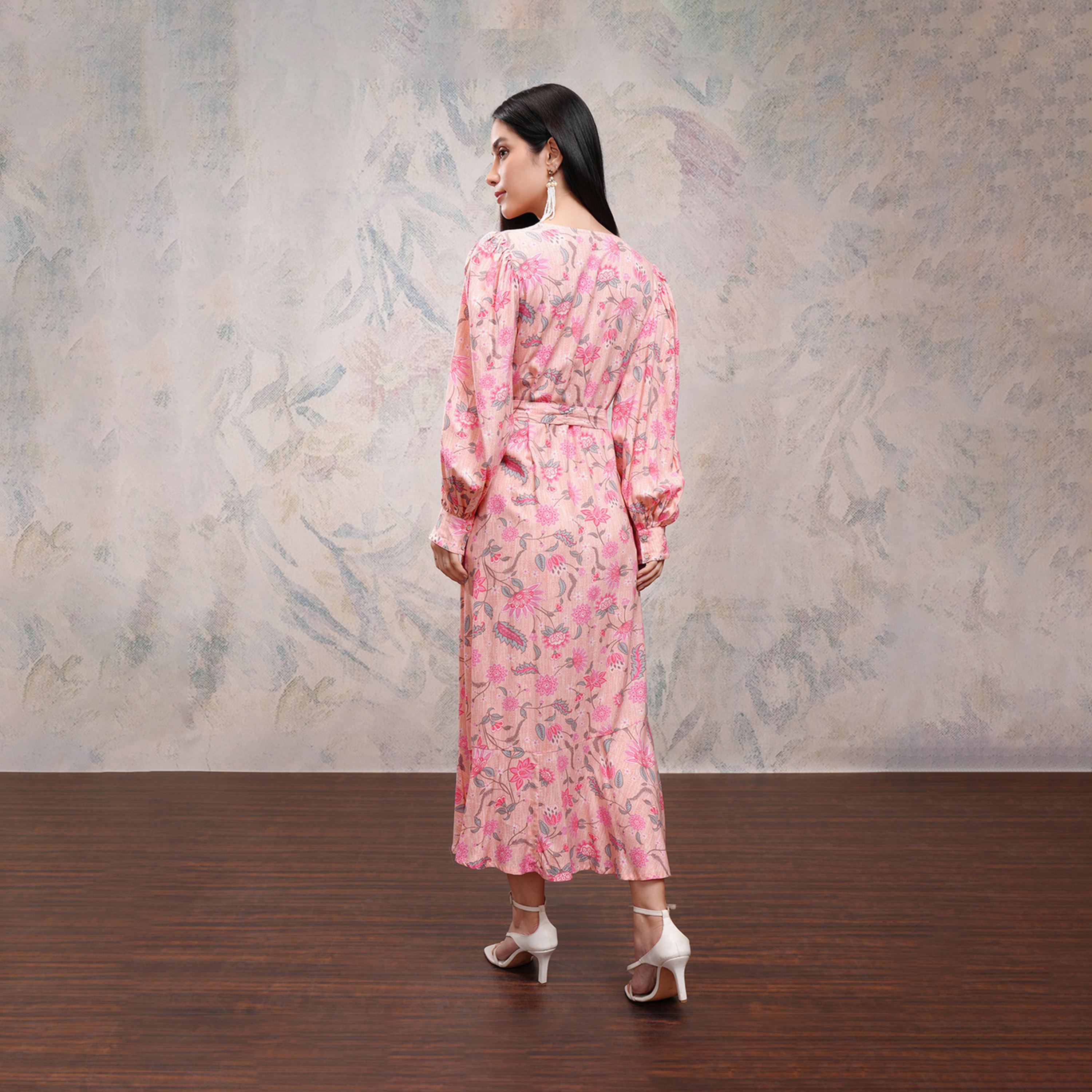 Vishudh X Styli All-Over Floral Print Balloon Sleeve Wrap Maxi Dress-women-clothing-dresses-image-3