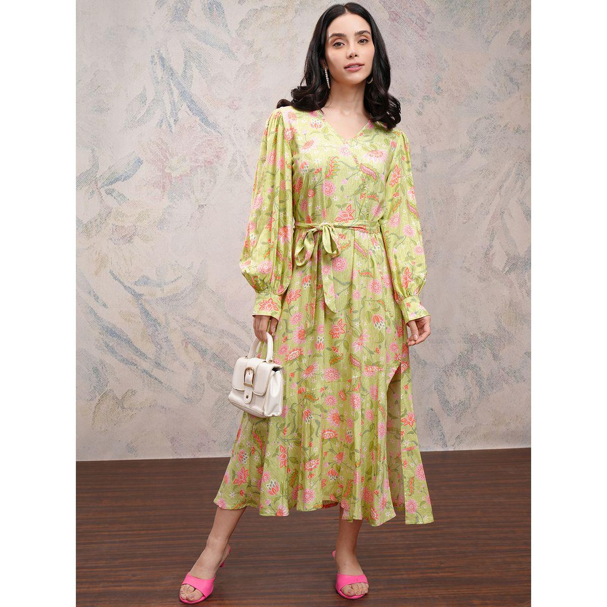 Vishudh X Styli Floral Printed Side Slit A-Line Midi Dress-women-clothing-dresses-image-2