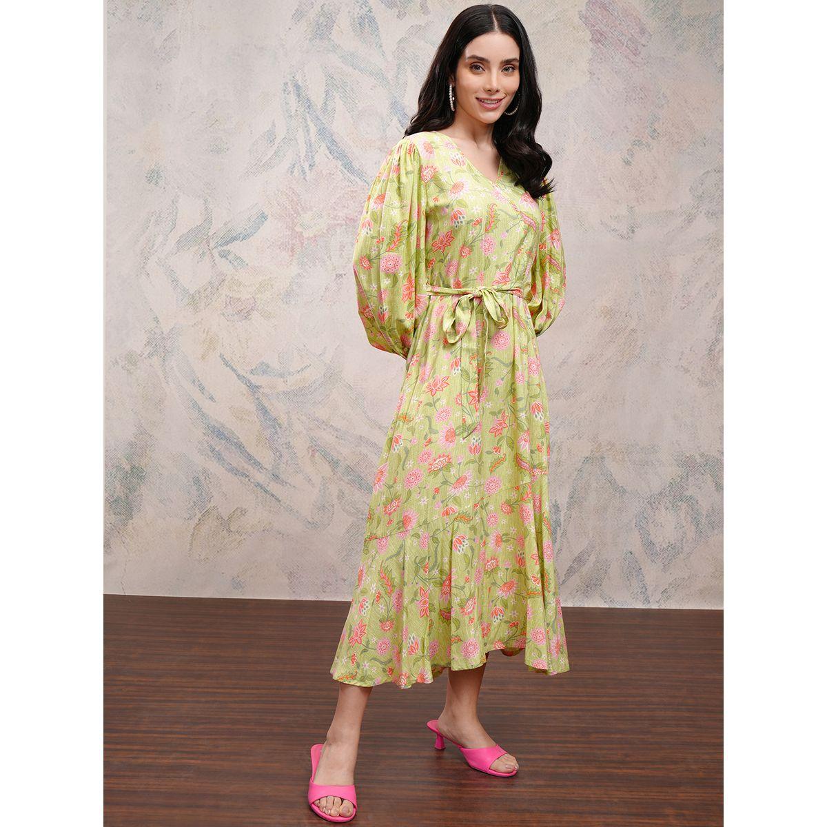 Vishudh X Styli Floral Printed Side Slit A-Line Midi Dress-women-clothing-dresses-image-5