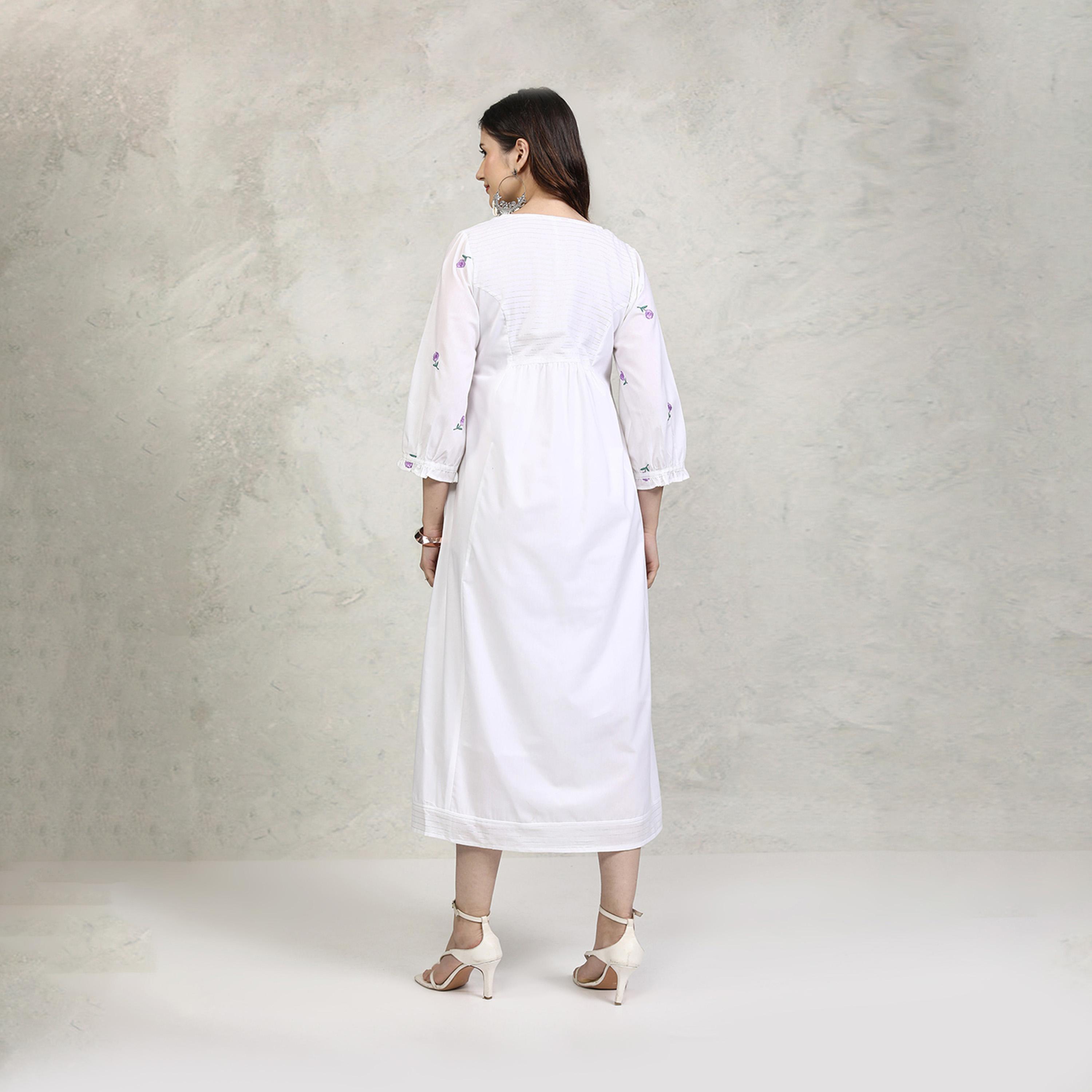 Vishudh X Styli Embroidered A-Line Notch Neck Midi Dress-women-clothing-dresses-image-3