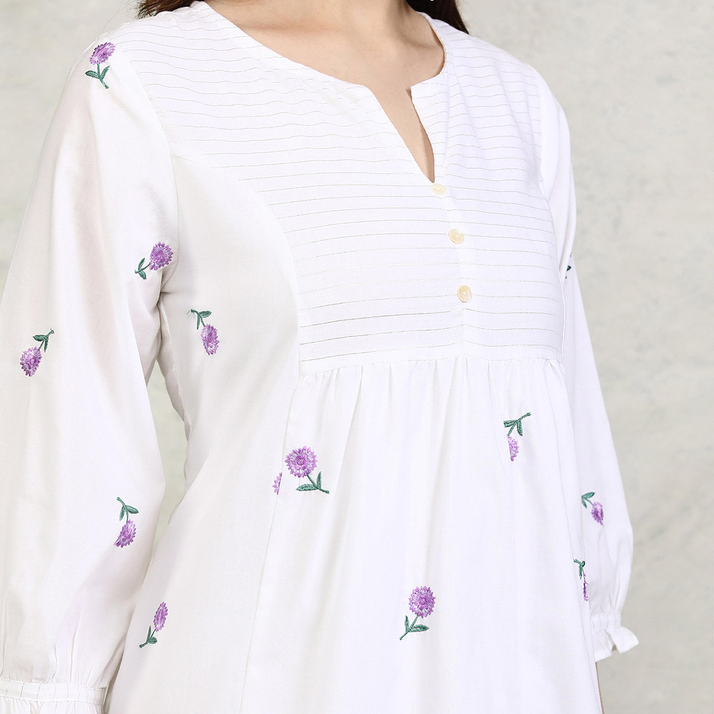 Vishudh X Styli Embroidered A-Line Notch Neck Midi Dress-women-clothing-dresses-image-5