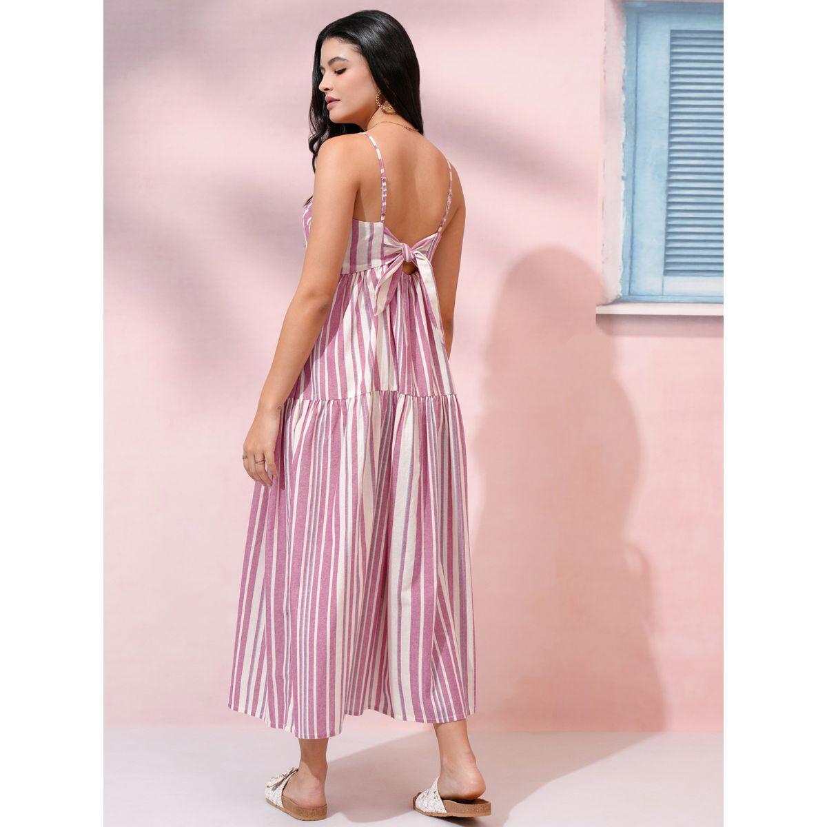 فستان طويل مخطط بحمالات فيشود × ستايلي-women-clothing-dresses-image-2