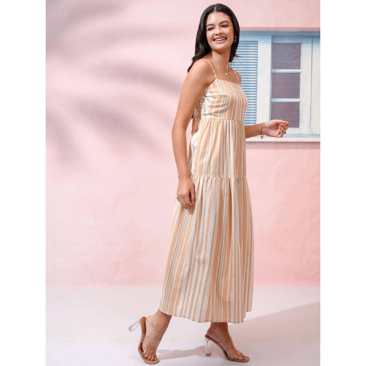 Vishudh X Styli Striped Cotton A-Line Maxi Dress with Tie-Up Back-women-clothing-dresses-image-5
