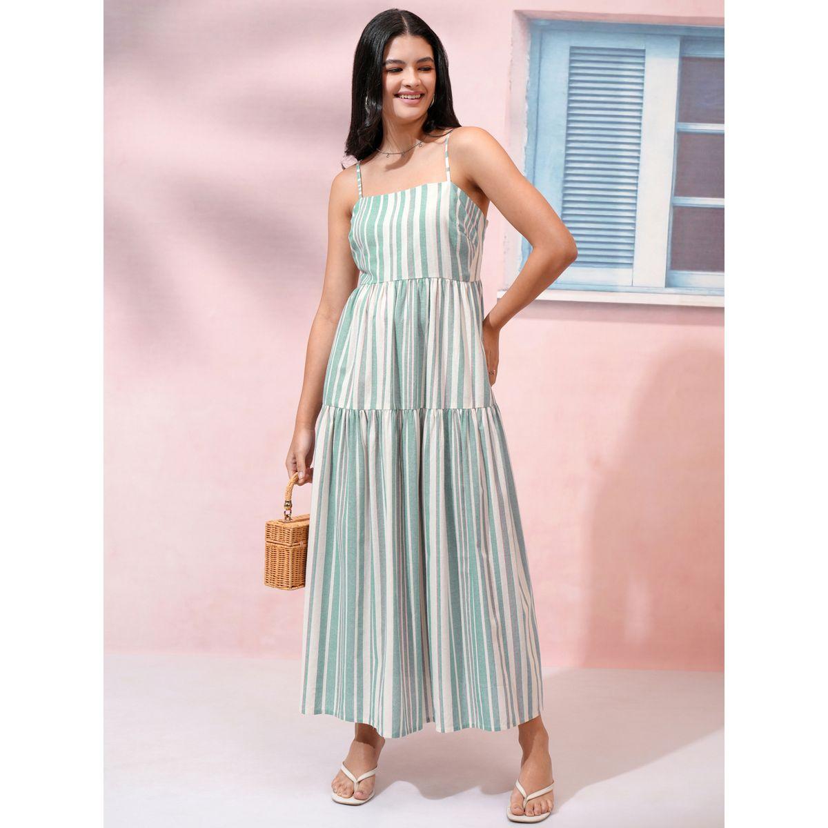 فستان طويل مخطط بحمالات فيشود × ستايلي-women-clothing-dresses-image-1
