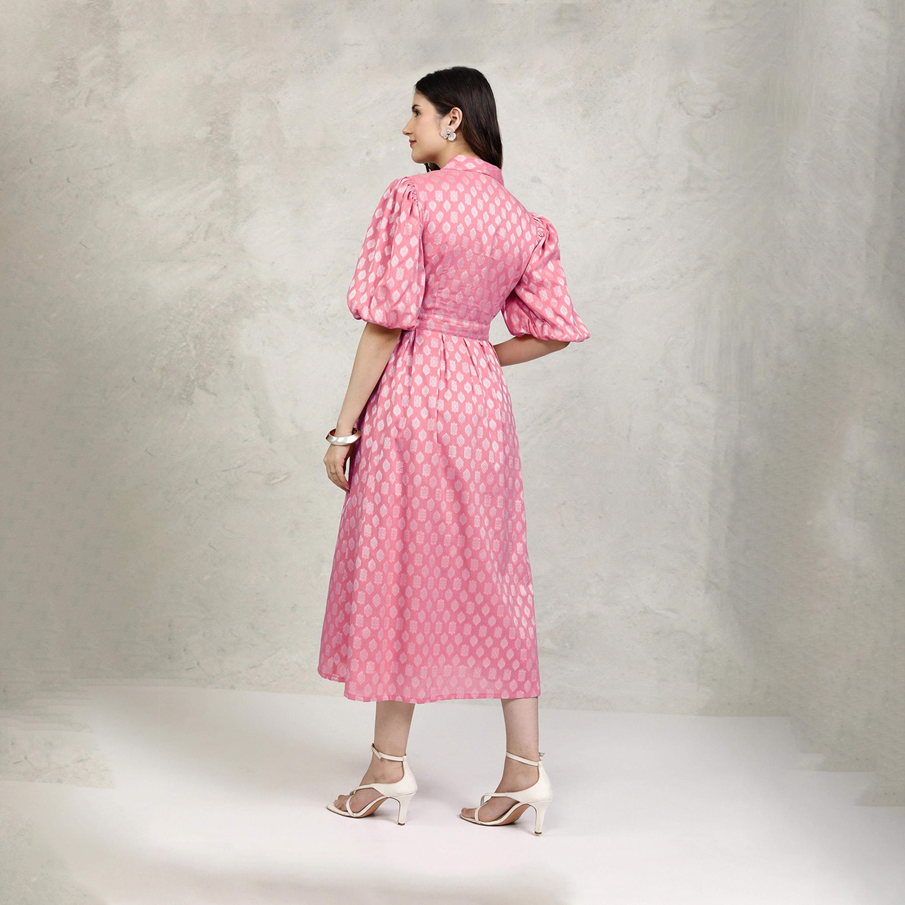 Vishudh X Styli Printed Puff Sleeve Shirt Midi Dress-women-clothing-dresses-image-3