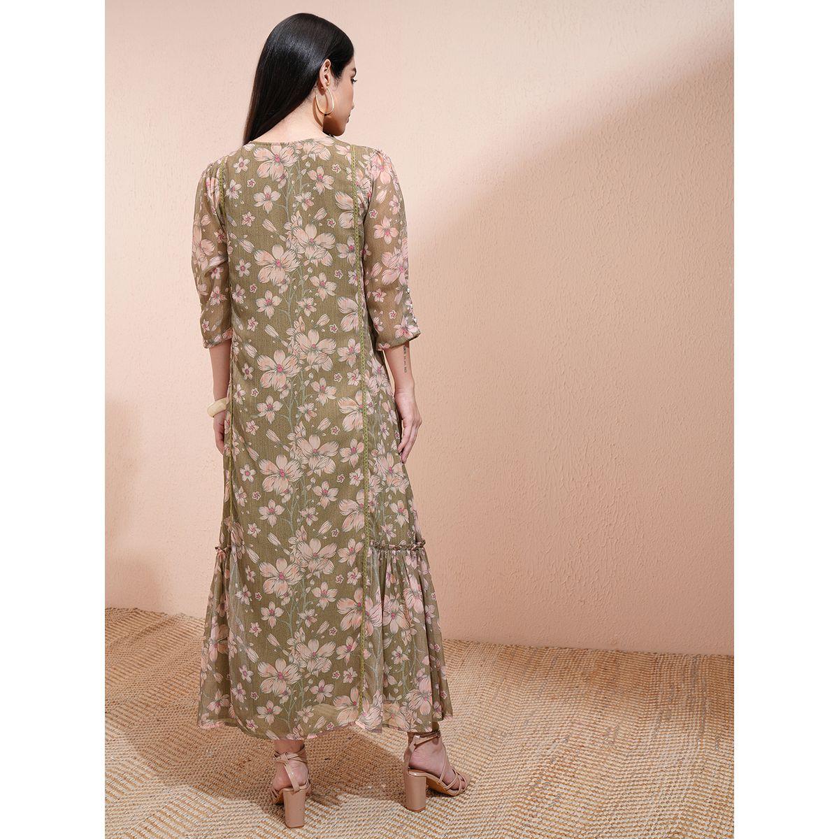 Vishudh X Styli Floral Printed Tie-Up Neck A-Line Maxi Dress-women-clothing-dresses-image-3