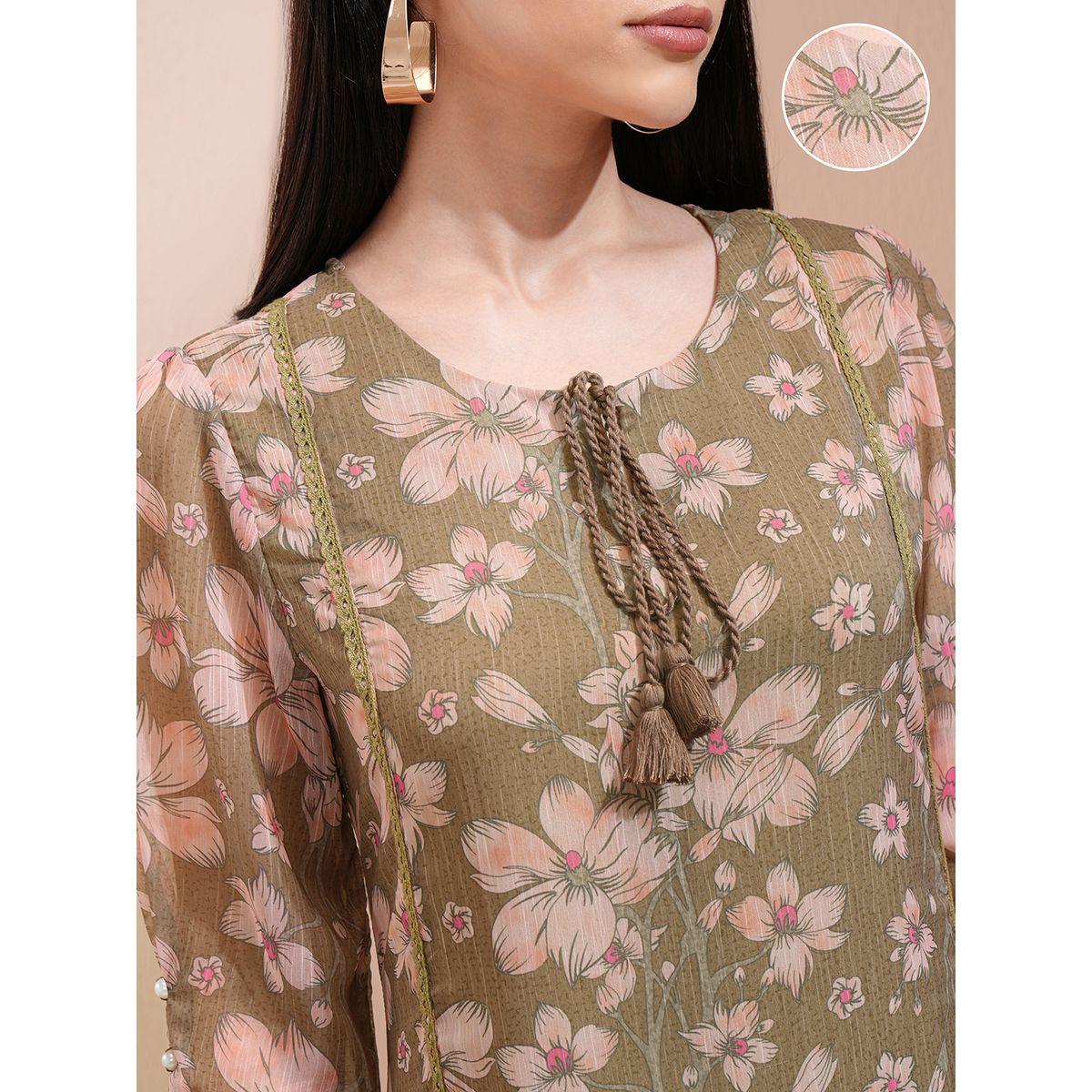 فستان طويل بطبعة زهور مع ياقة بأربطة فيشود × ستايلي-women-clothing-dresses-image-5