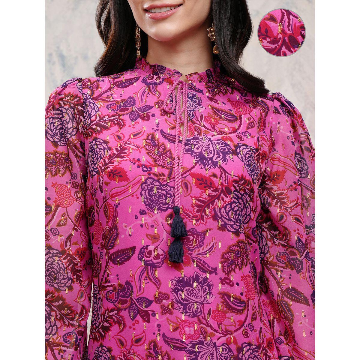 Vishudh X Styli Floral Printed Tie-Up Neck Tiered Maxi Dress-women-clothing-dresses-image-5