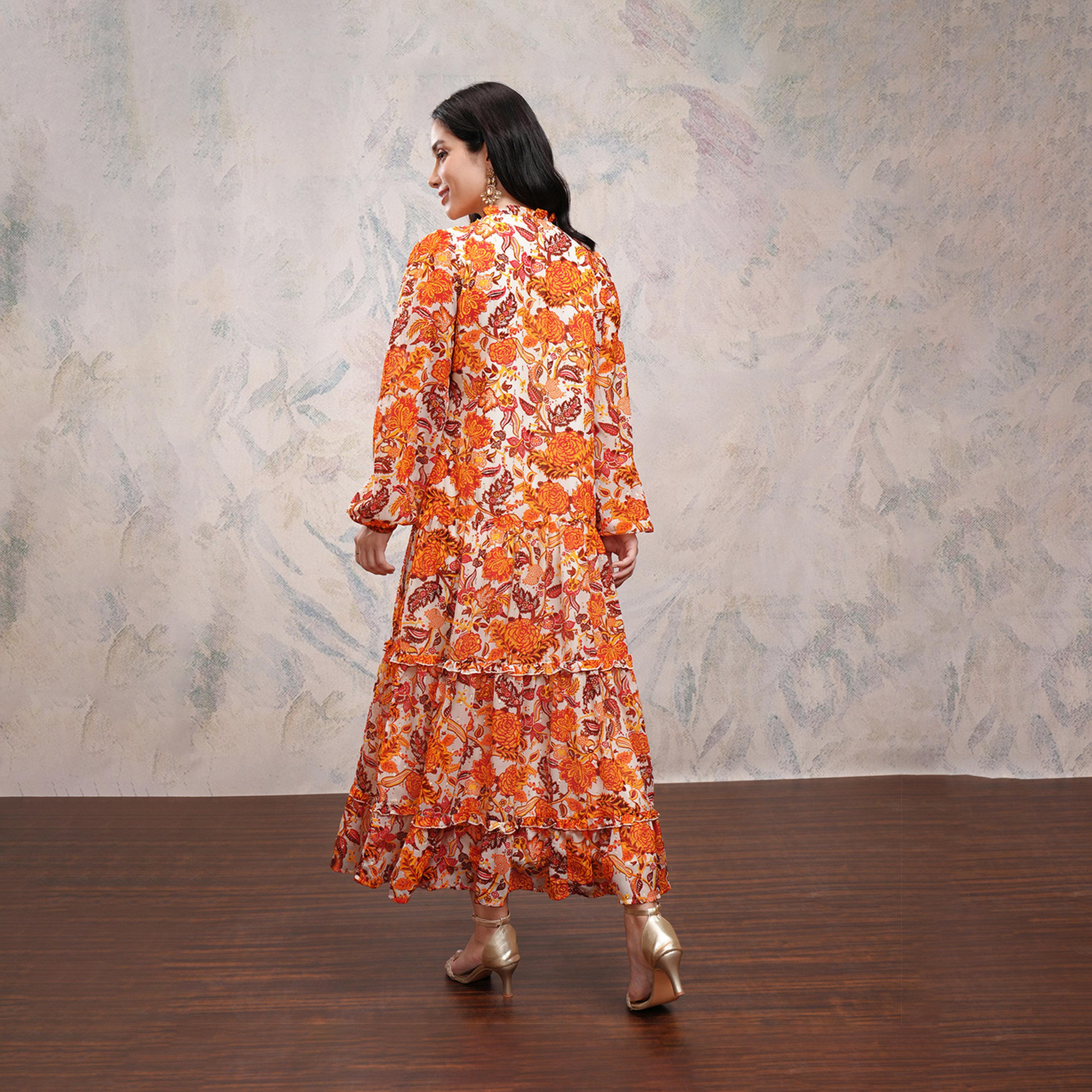 Vishudh X Styli Floral Print Tie-Up Neck Tiered Maxi Dress-women-clothing-dresses-image-3