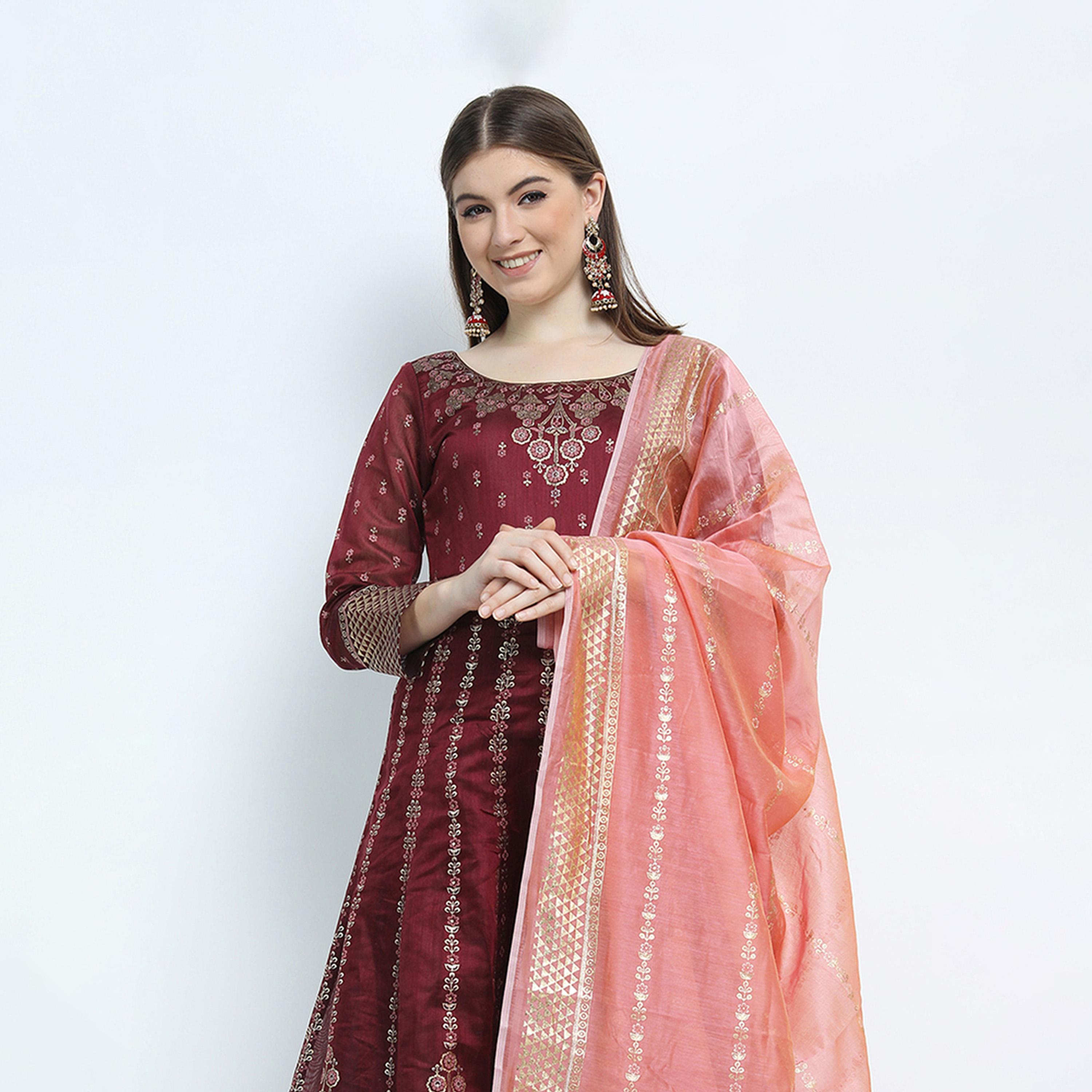 Vishudh X Styli Printed Wide Neck A-Line Maxi Ethnic Dress-women-clothing-dresses-image-1