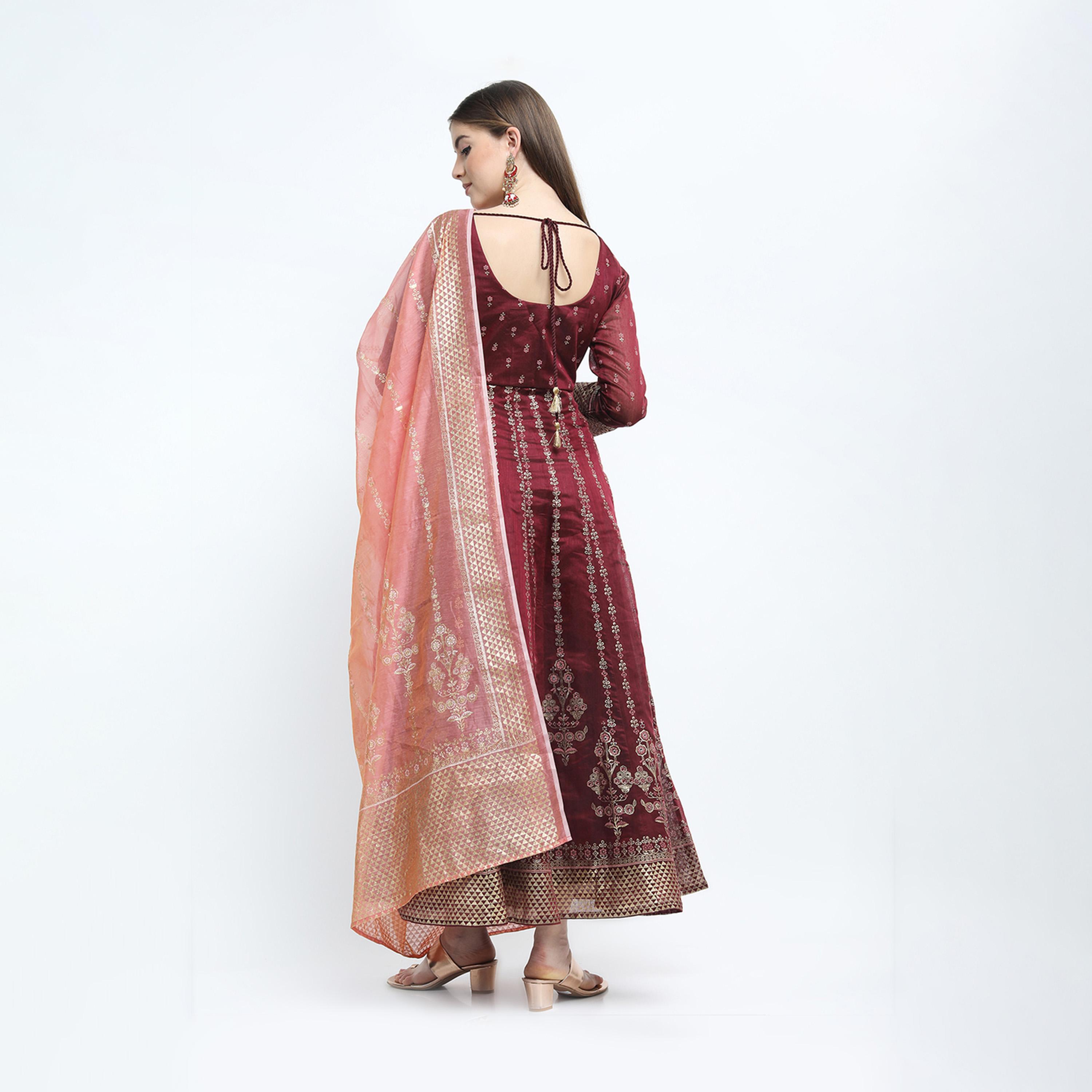 Vishudh X Styli Printed Wide Neck A-Line Maxi Ethnic Dress-women-clothing-dresses-image-3