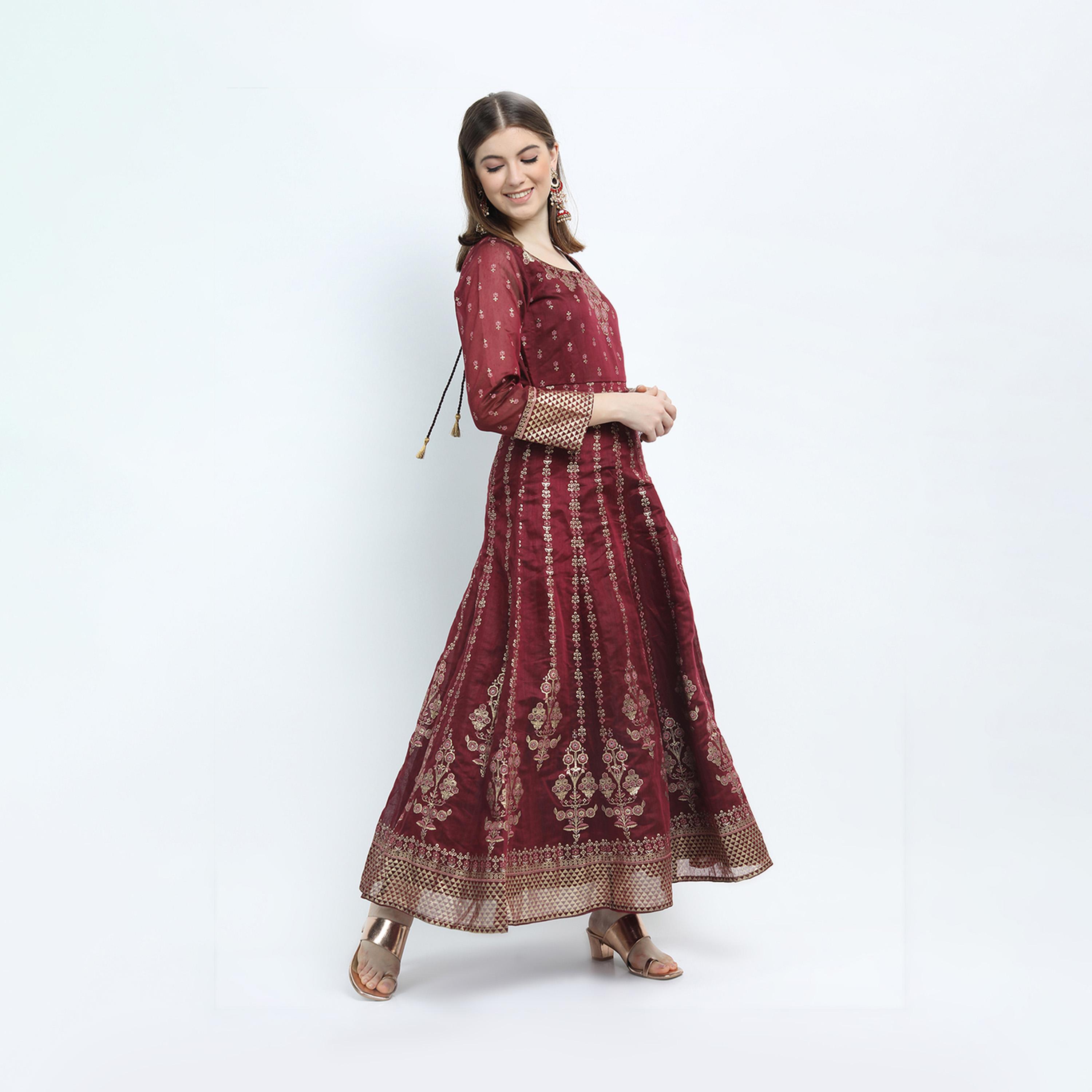 Vishudh X Styli Printed Wide Neck A-Line Maxi Ethnic Dress-women-clothing-dresses-image-5