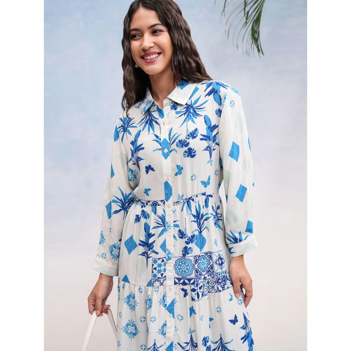 Vishudh X Styli All Over Print Knee Length A-Line Dress-women-clothing-dresses-image-1