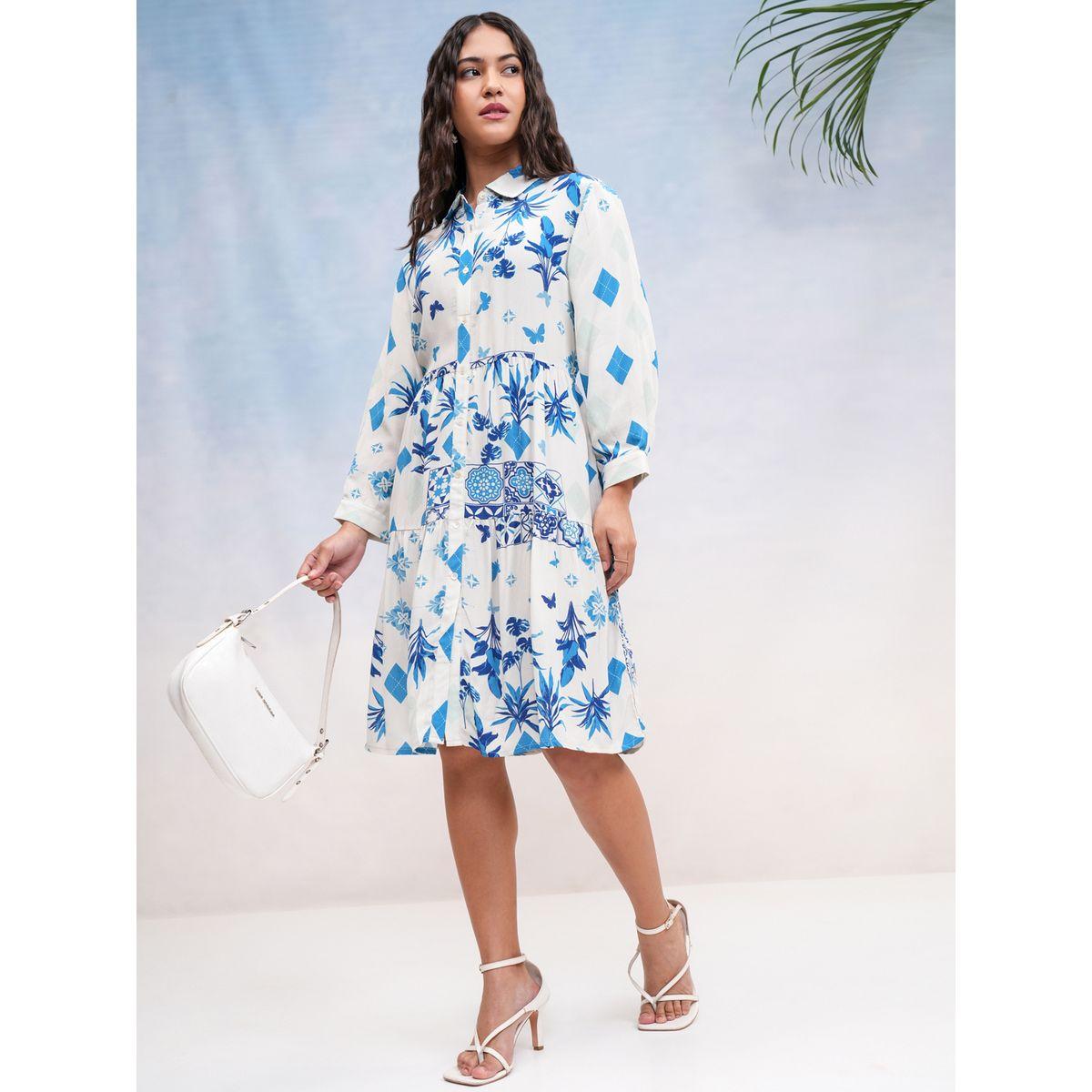 Vishudh X Styli All Over Print Knee Length A-Line Dress-women-clothing-dresses-image-2