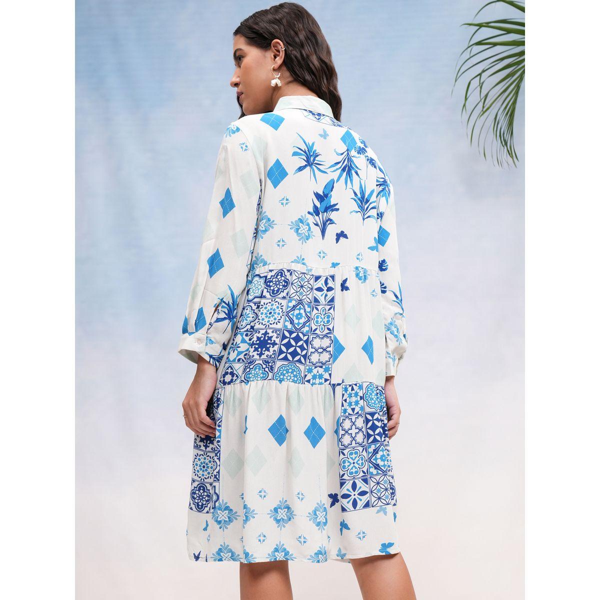 Vishudh X Styli All Over Print Knee Length A-Line Dress-women-clothing-dresses-image-3