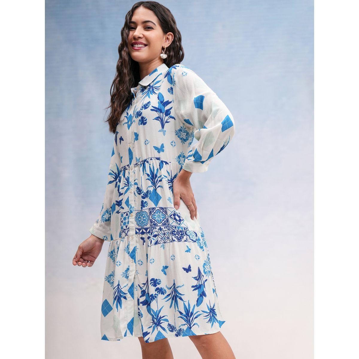 Vishudh X Styli All Over Print Knee Length A-Line Dress-women-clothing-dresses-image-4