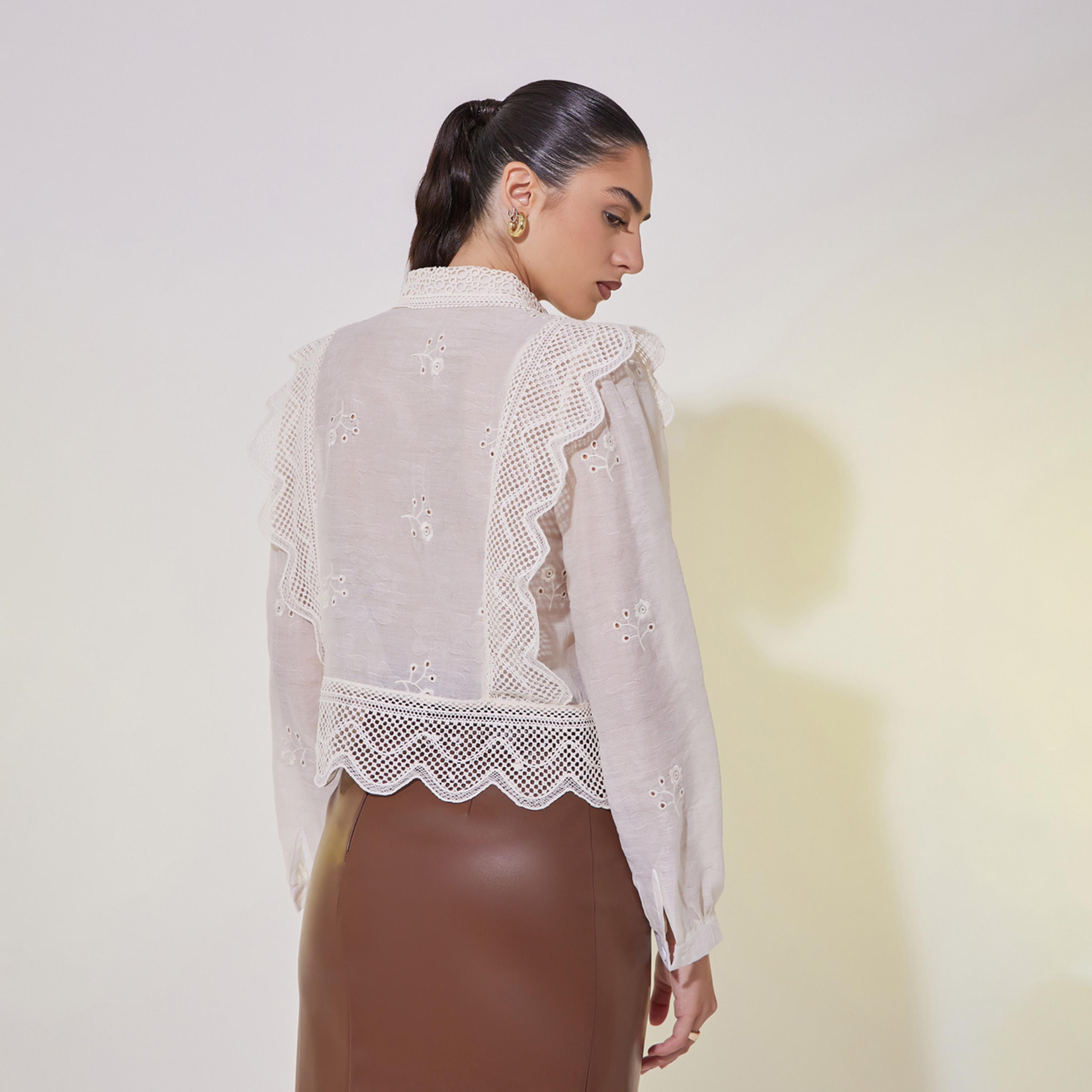 Take Two Schiffli Lace Detail Regular Fit Shirt-women-clothing-shirtsandblouses-shirts-image-5