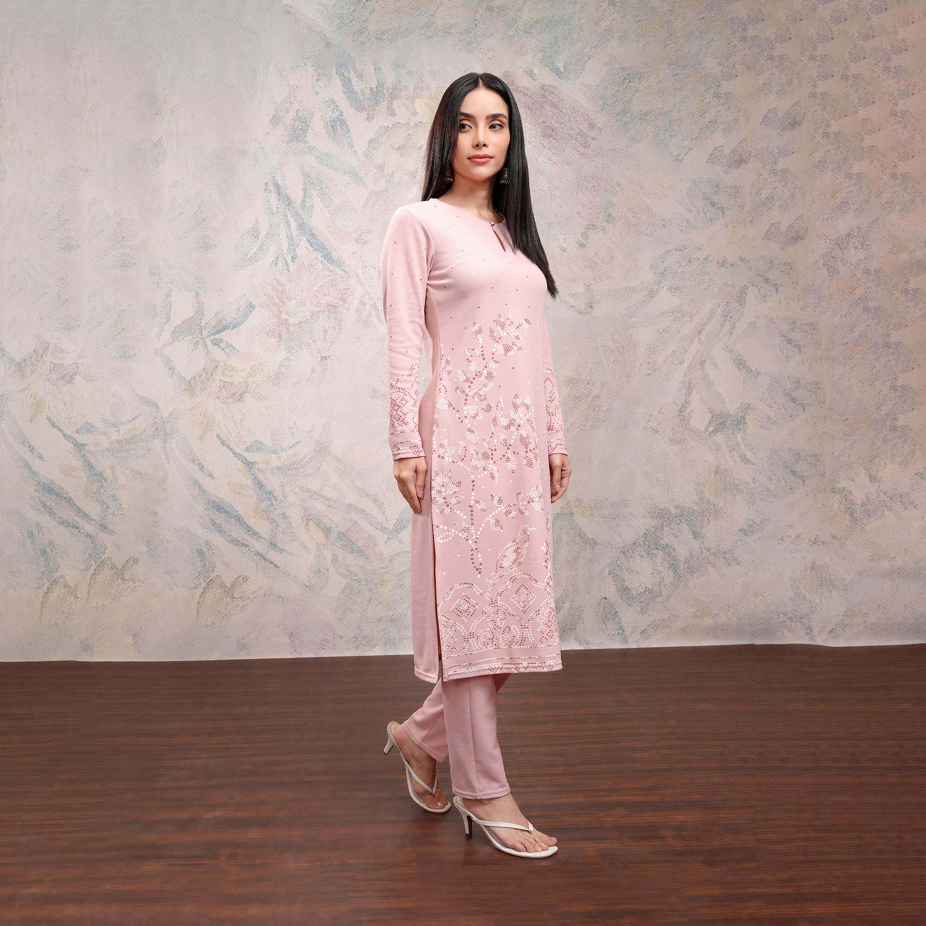 Vishudh X Styli Ethnic Motifs Printed Regular Fit Kurta With Trousers Set-women-clothing-ethnicwear-kurtasets-image-5