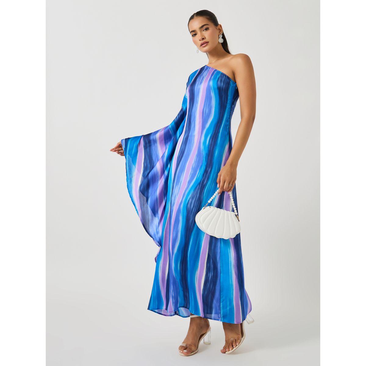 فستان طويل بطبعة تاي داي وكتف واحد-women-clothing-dresses-image-1