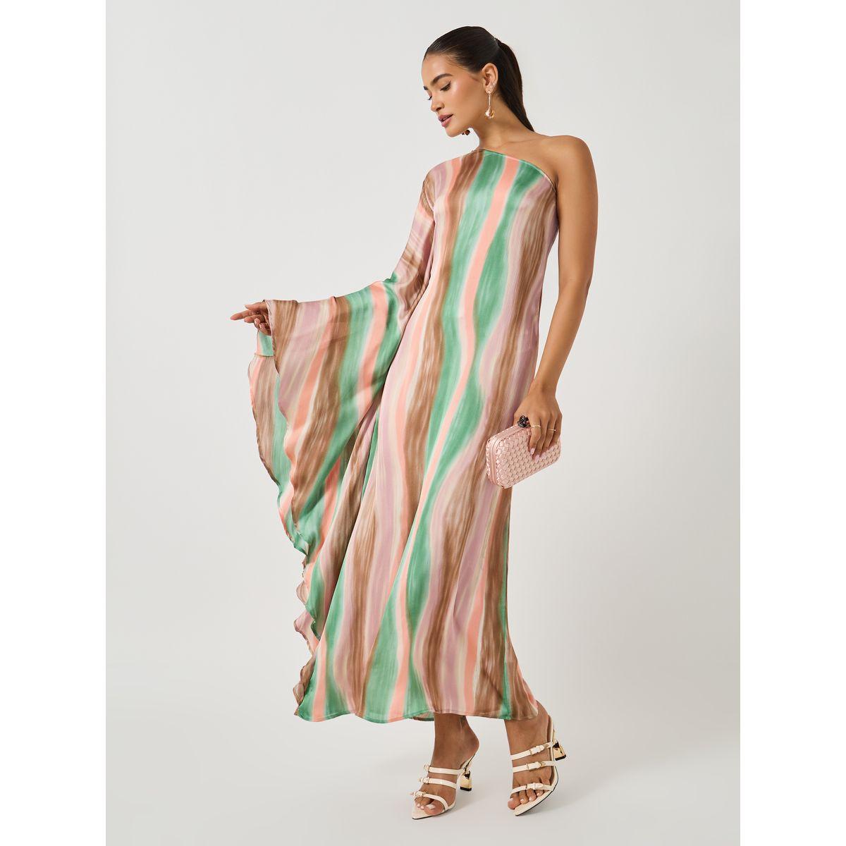 فستان طويل بطبعة تاي داي وكتف واحد-women-clothing-dresses-image-1