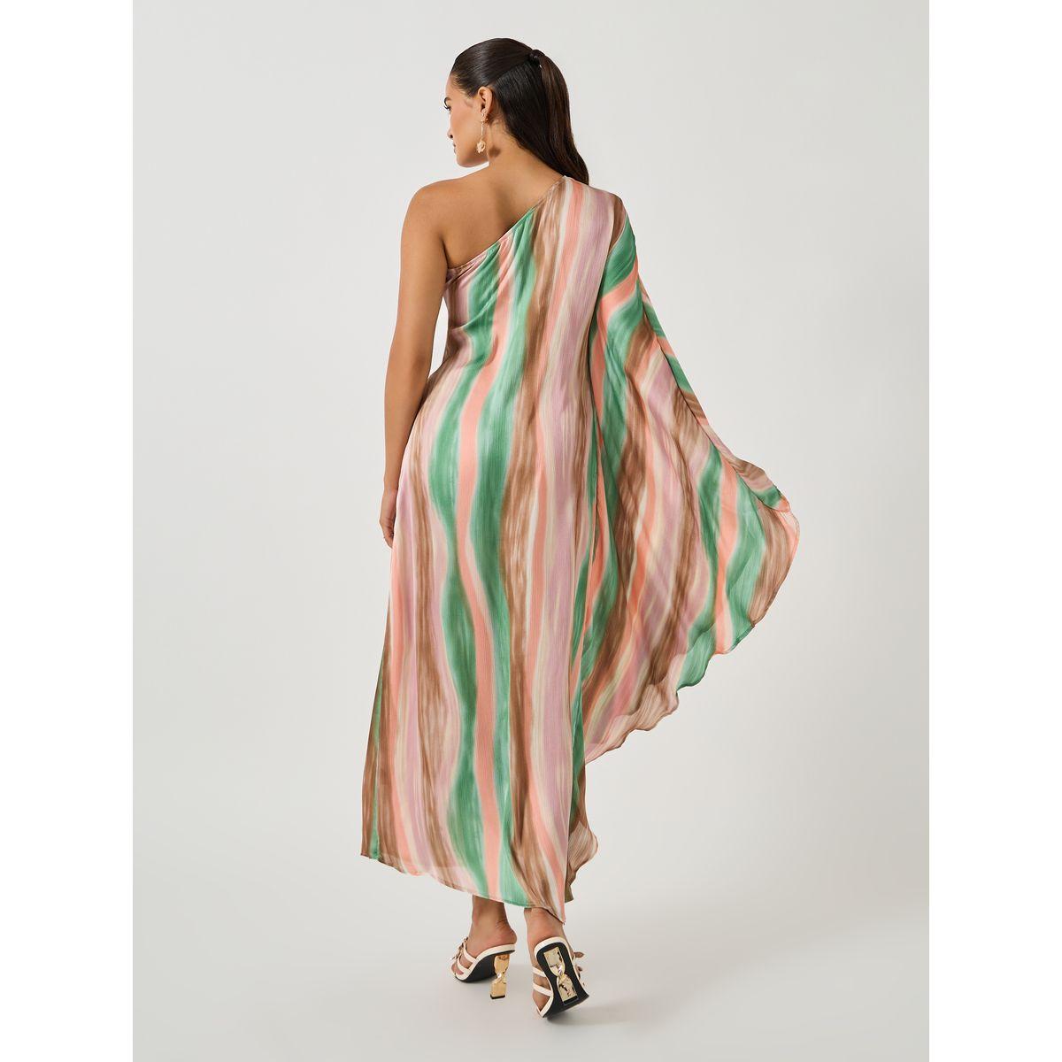 Styli Tie and Dye Print One Shoulder Neck Kaftan Maxi Dress-women-clothing-dresses-image-5