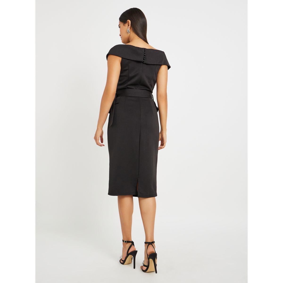 فستان ميدي بتفاصيل كشكش وأكمام قصيرة-women-clothing-dresses-image-5