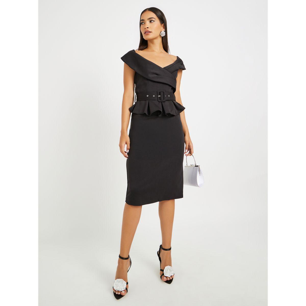 Styli  Ruffle Detail Short Sleeves Sheath Midi Dress-women-clothing-dresses-image-6