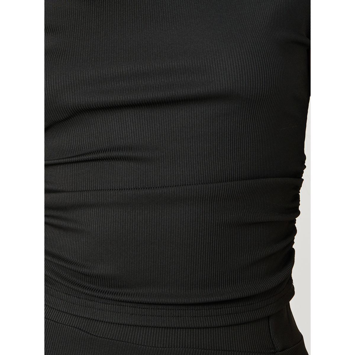 Styli Ribbed Short Sleeve Fitted Top and A-Line Skirt Co-Ords-women-clothing-coordsets-image-3