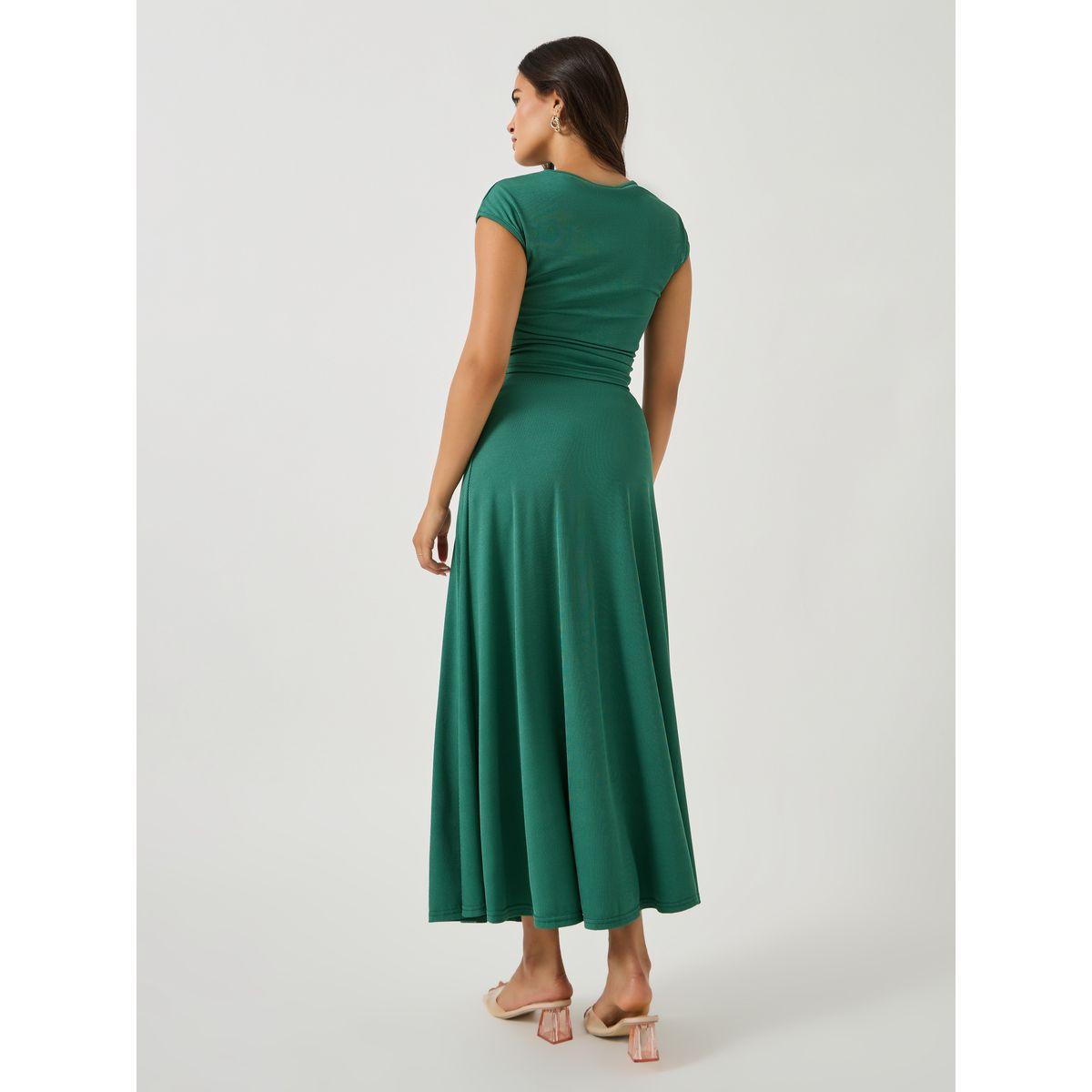 Styli Ribbed Short Sleeve Fitted Top and A-Line Skirt Co-Ords-women-clothing-coordsets-image-4