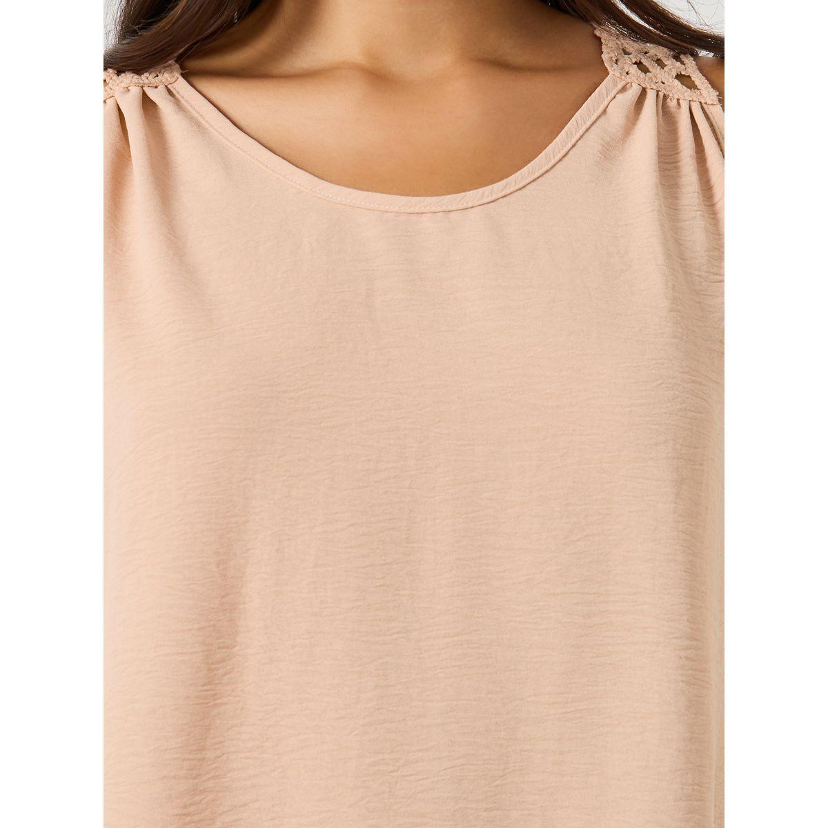 Styli Solid Lace Insert Sleeveless Top and Wide Leg Pants Co-Ords-women-clothing-coordsets-image-4