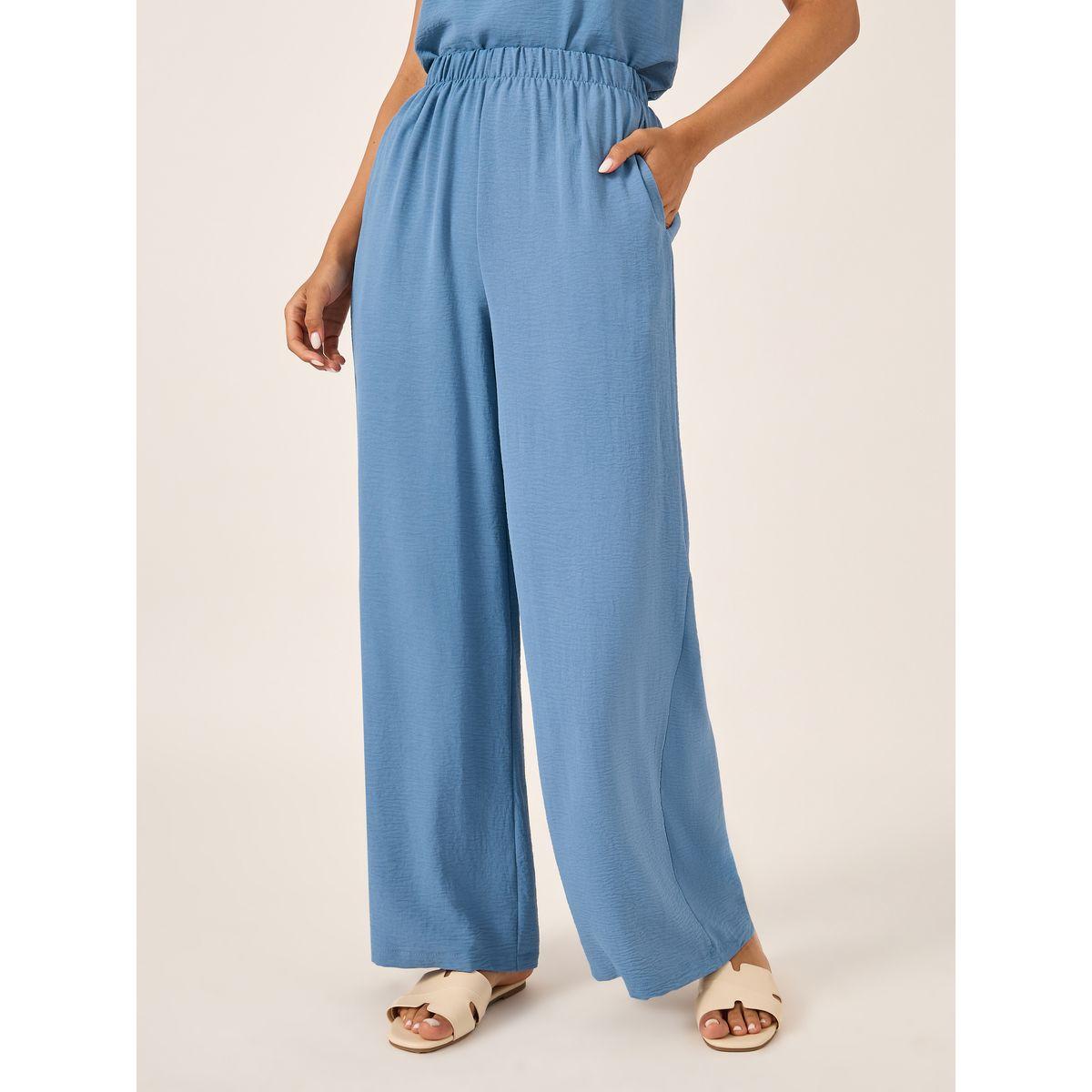 طقم منسق من بنطال وبلوزة سادة بلا أكمام-women-clothing-coordsets-image-5
