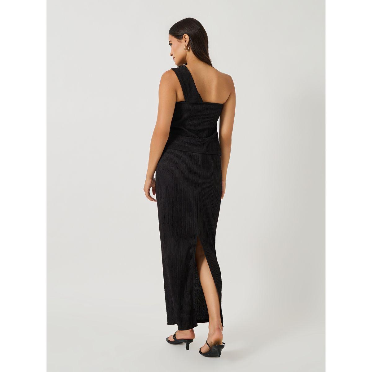 طقم منسق من تنورة وبلوزة بكتف واحد-women-clothing-coordsets-image-4