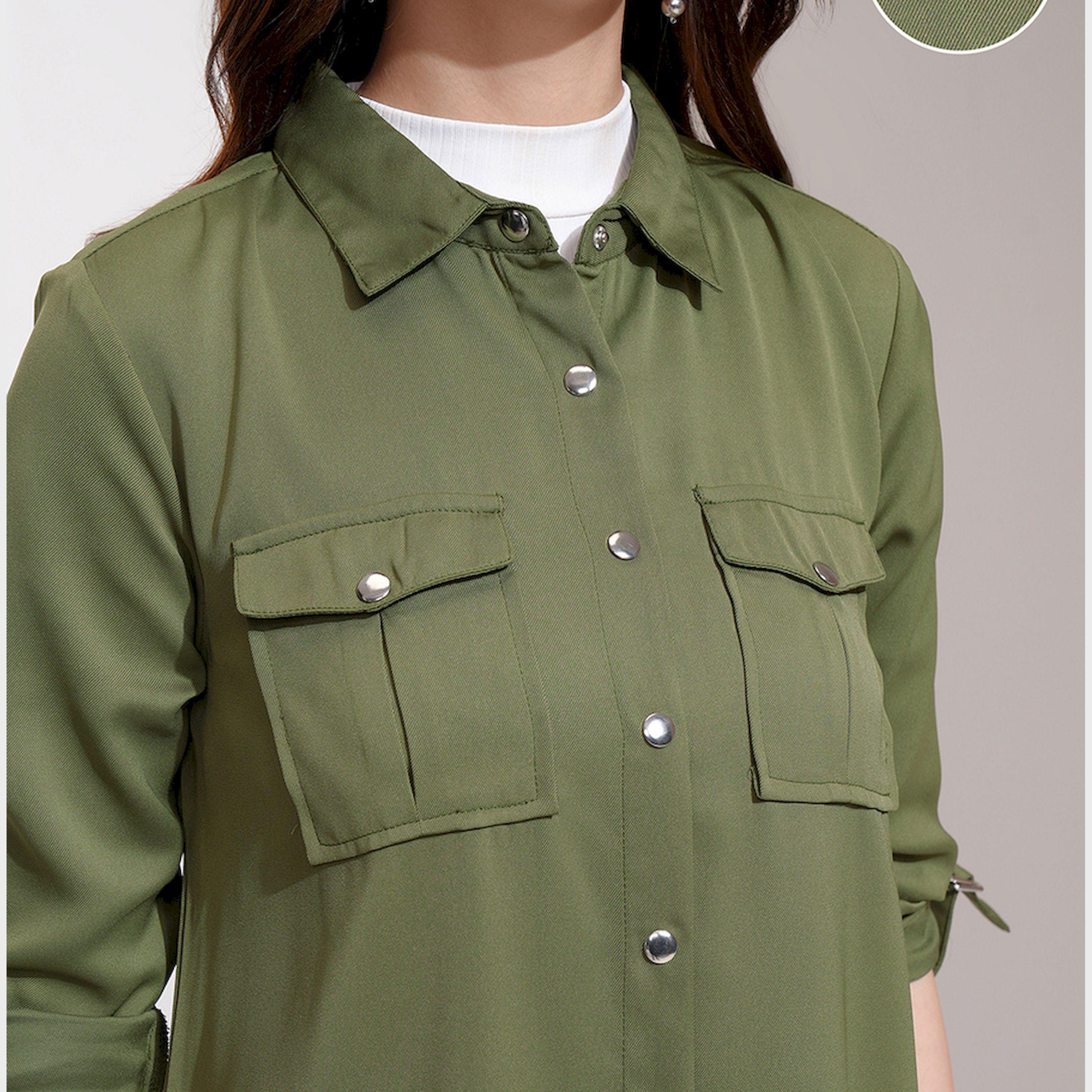 Tokyo Talkies X Styli Solid Longline Button Shrug With Pockets Detail-women-clothing-shirtsandblouses-shirts-image-6