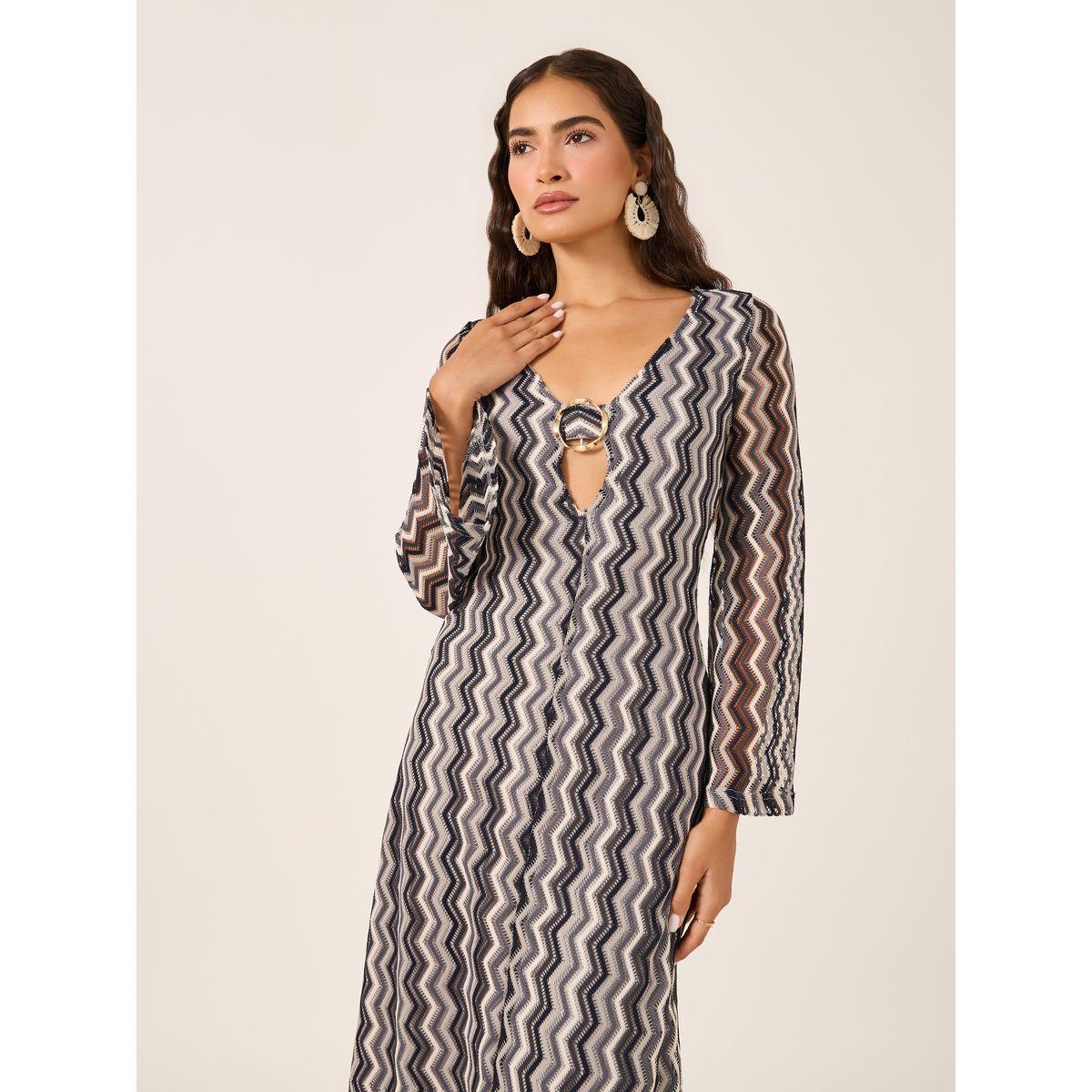 فستان طويل بنمط شيفرون وأكمام طويلة-women-clothing-dresses-image-3