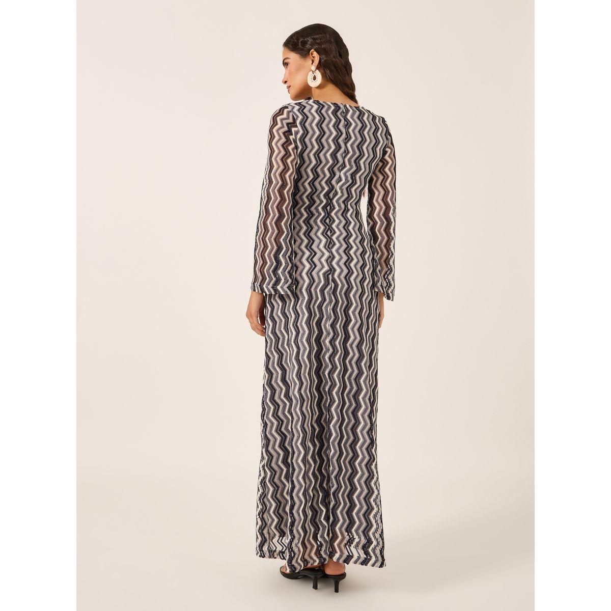 فستان طويل بنمط شيفرون وأكمام طويلة-women-clothing-dresses-image-5