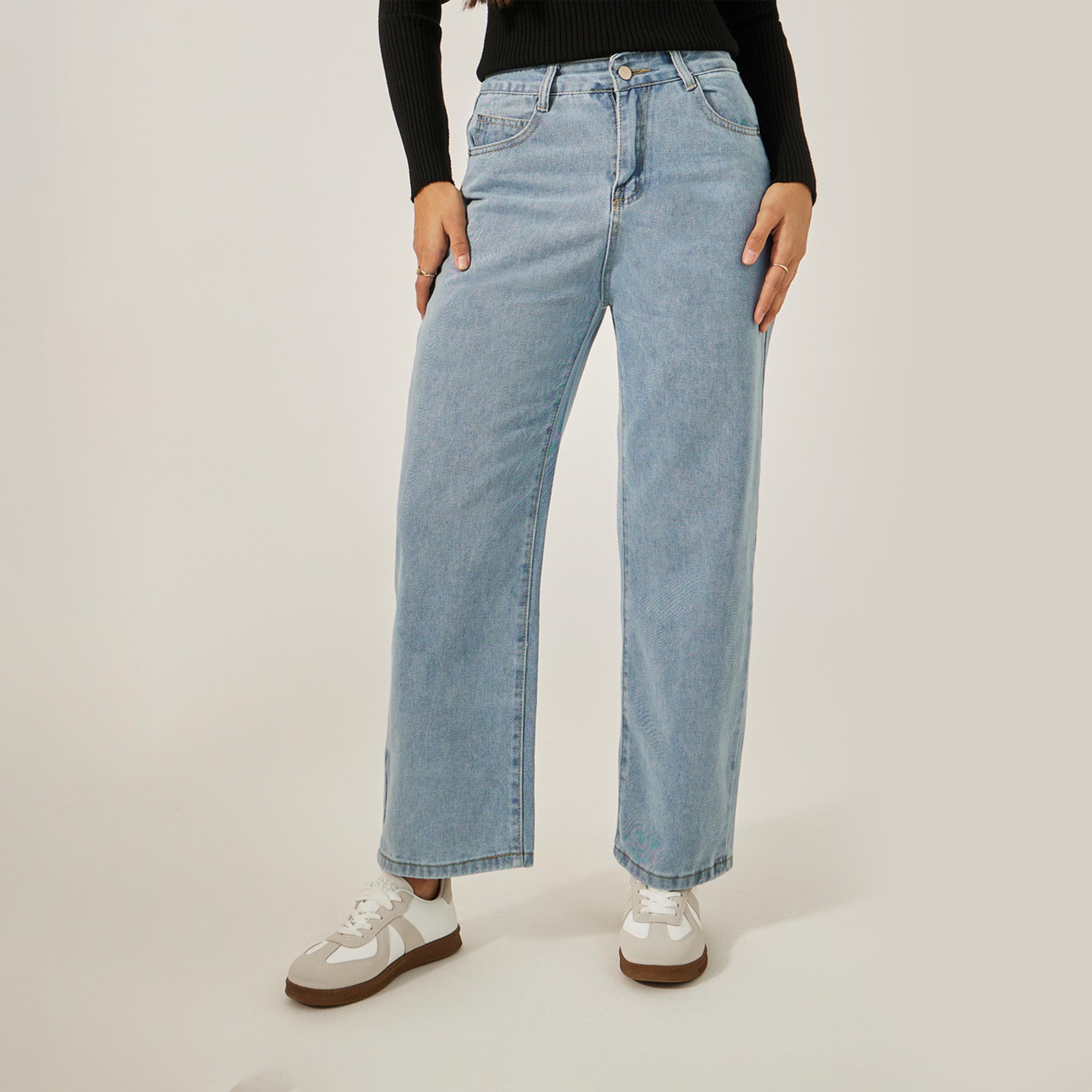 Styli High Rise Straight Fit Faded Jeans-women-clothing-bottoms-jeans-image-3