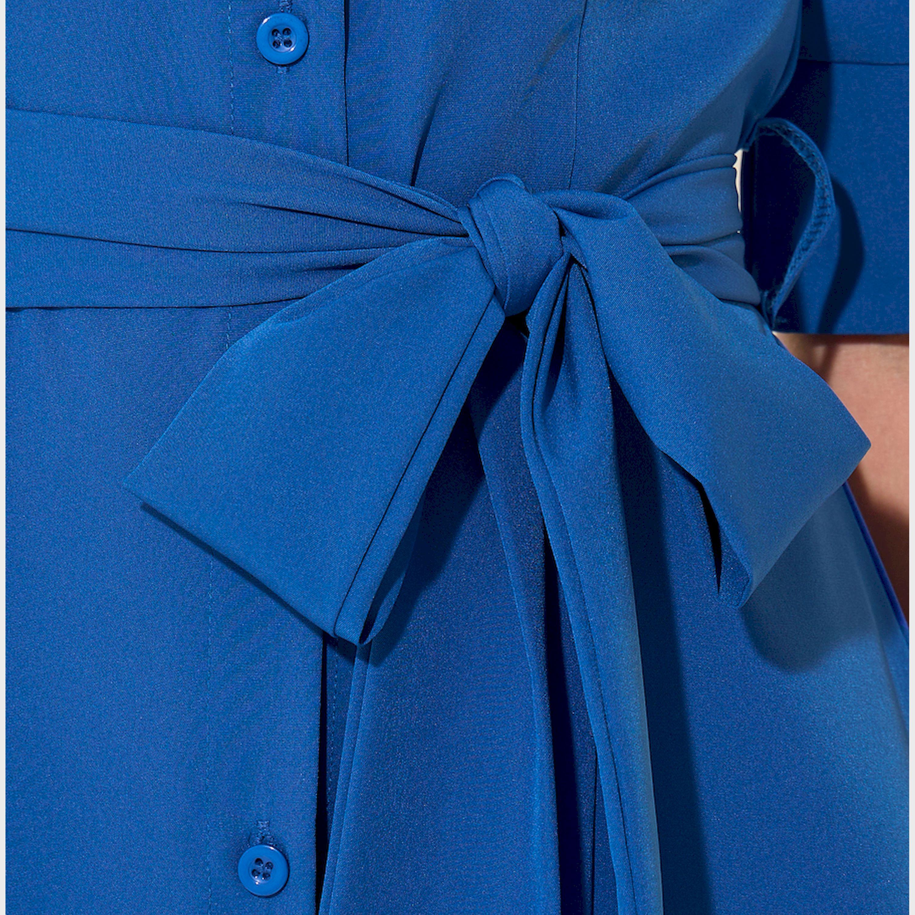 Take Two Solid Collared Shirt Midi Dress with Waist Tie Detail-women-clothing-dresses-image-5