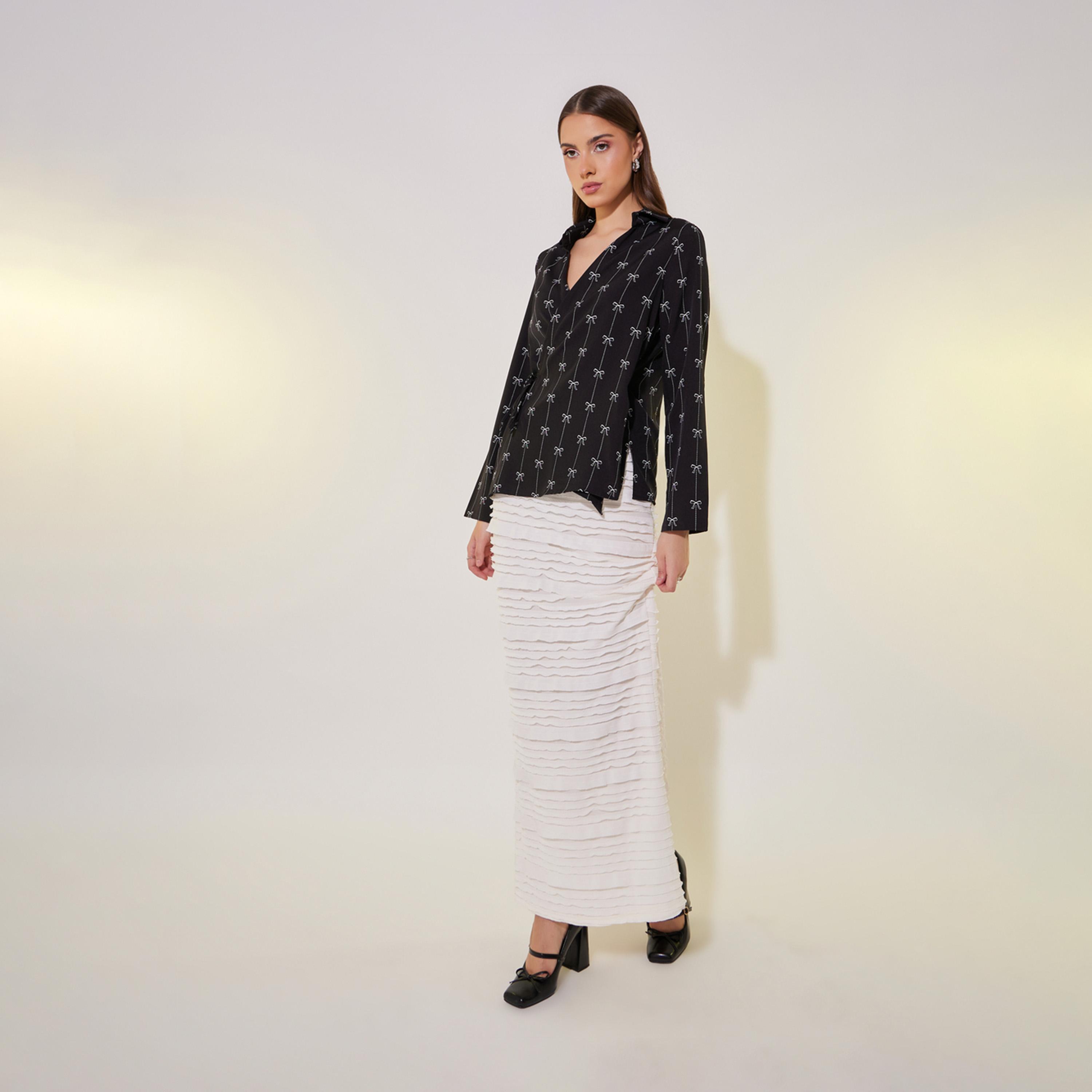 Take Two All-Over Bow Print Long Sleeve Wrap Top-women-clothing-shirtsandblouses-blouses-image-2