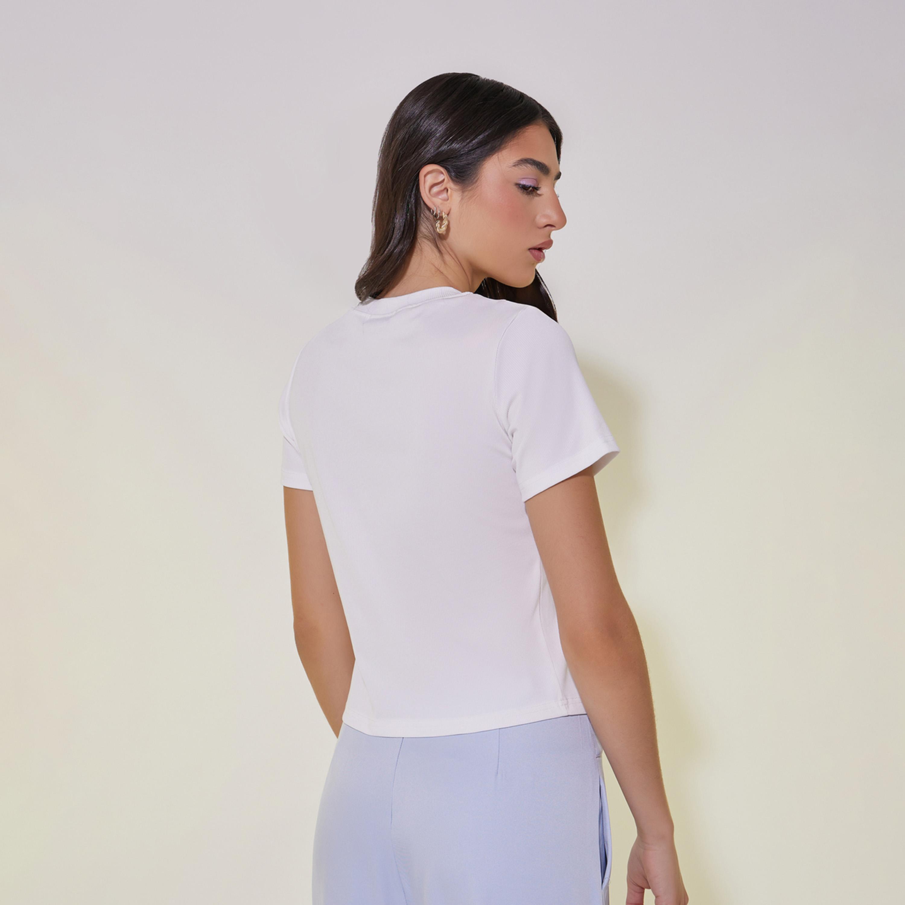 Take Two Embroidered Bow Detail Rib Knit Regular Fit T-Shirt-women-clothing-tshirts-image-5