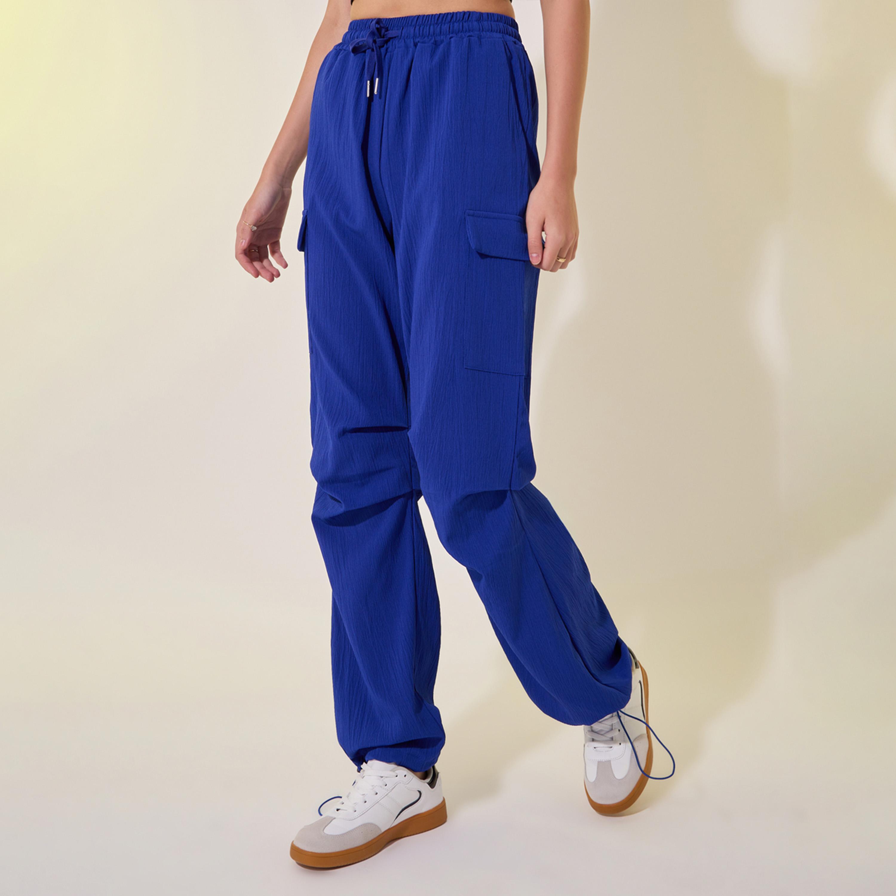 Take Two Solid Mid-Rise Wide-Leg Cargo Pants with Drawstring-women-clothing-bottoms-trousers-image-2