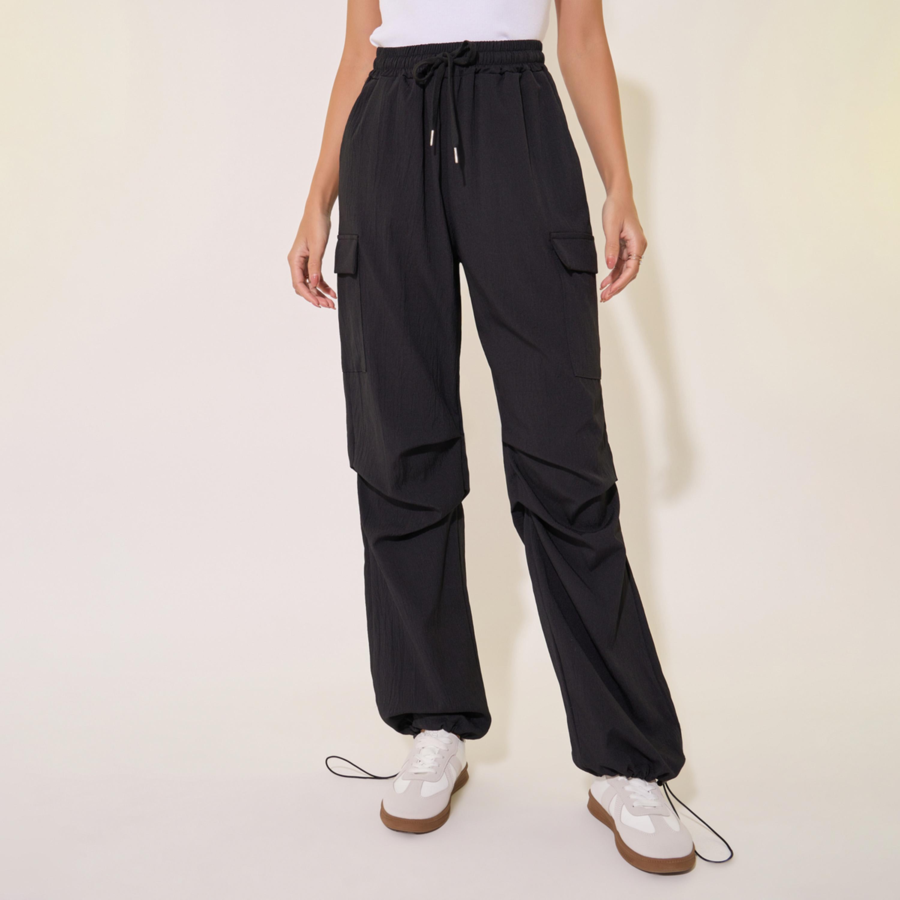 Take Two Solid Mid-Rise Wide Leg Cargo Pants-women-clothing-bottoms-trousers-image-2