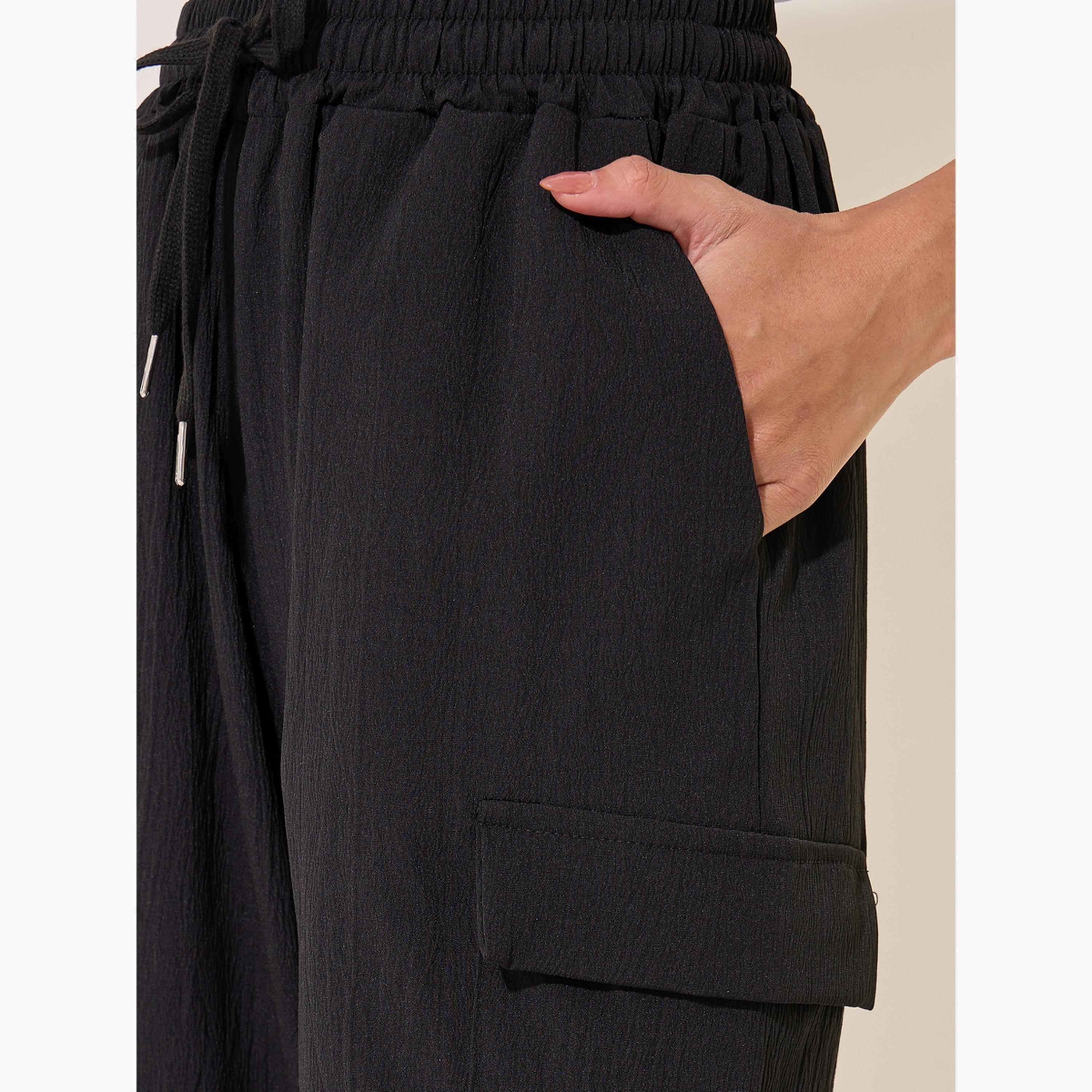 Take Two Solid Mid-Rise Wide Leg Cargo Pants-women-clothing-bottoms-trousers-image-3