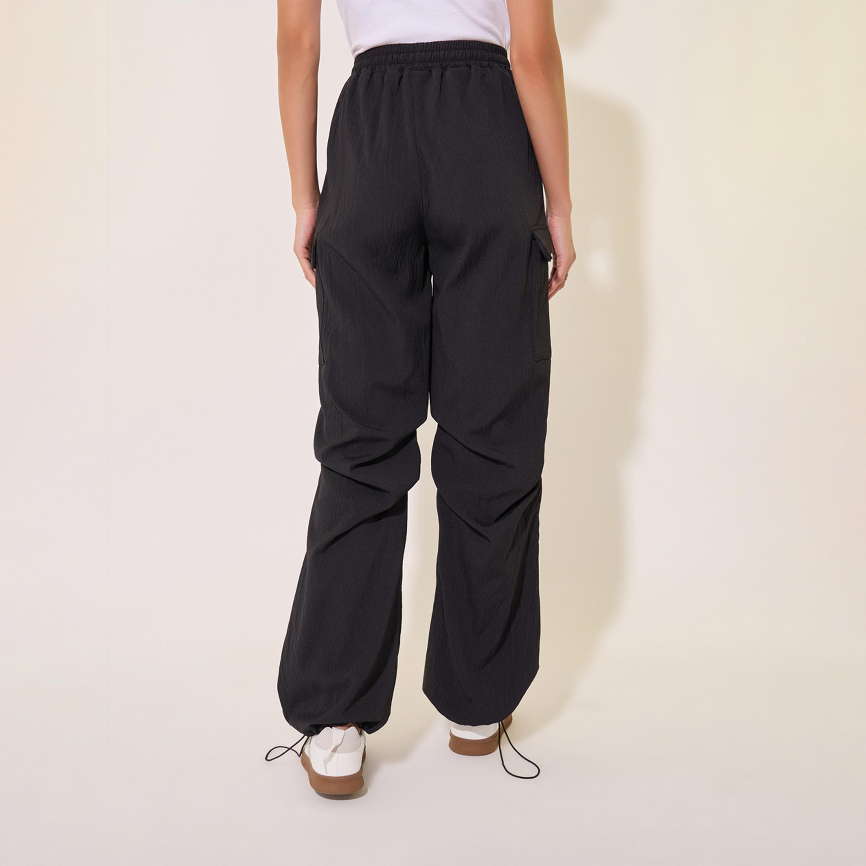 Take Two Solid Mid-Rise Wide Leg Cargo Pants-women-clothing-bottoms-trousers-image-4