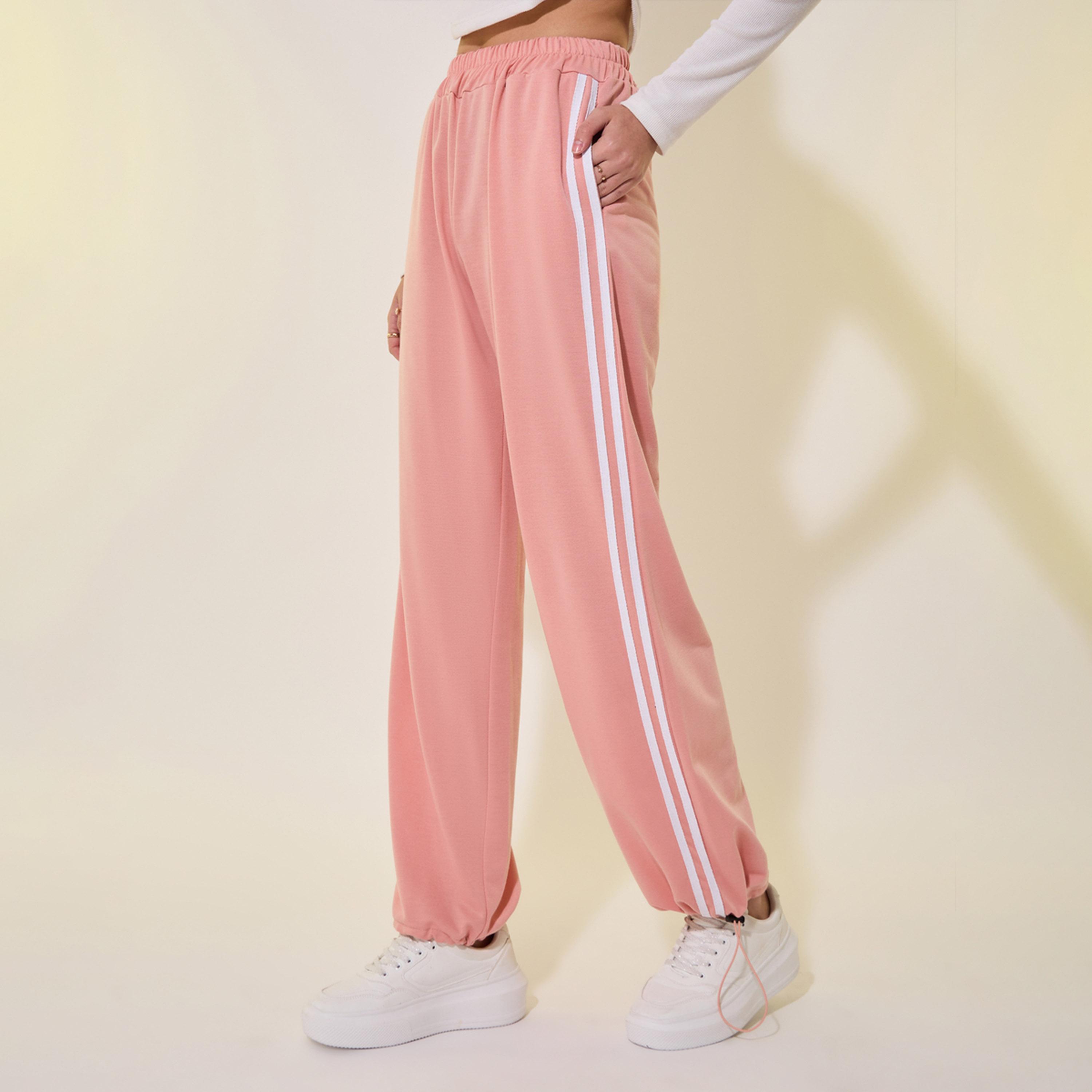 Take Two Striped Mid-Rise Relaxed Fit Joggers with Drawstring-women-clothing-bottoms-joggers-image-3
