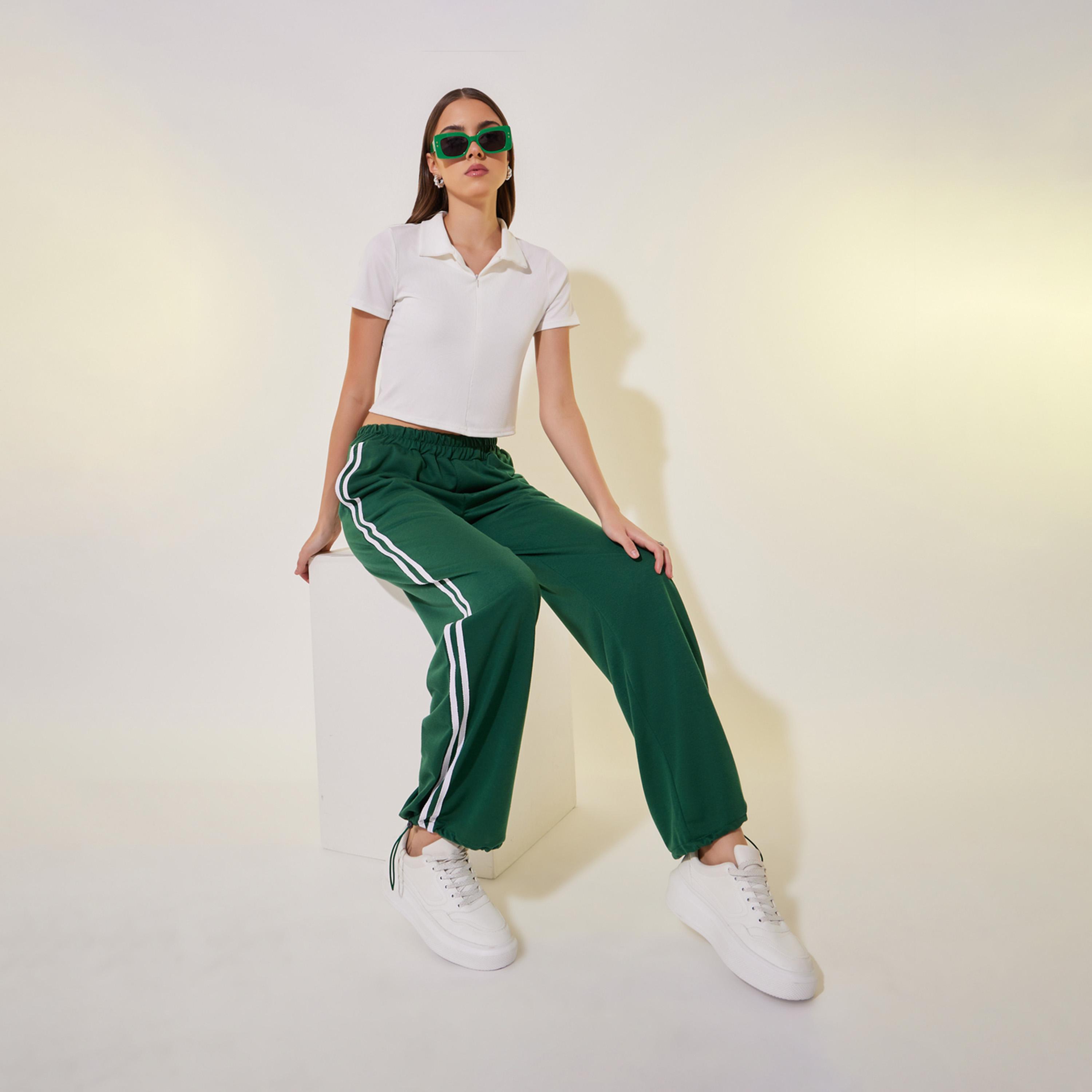 جوغر بقصة مريحة وشريط جانبي-women-clothing-bottoms-joggers-image-1