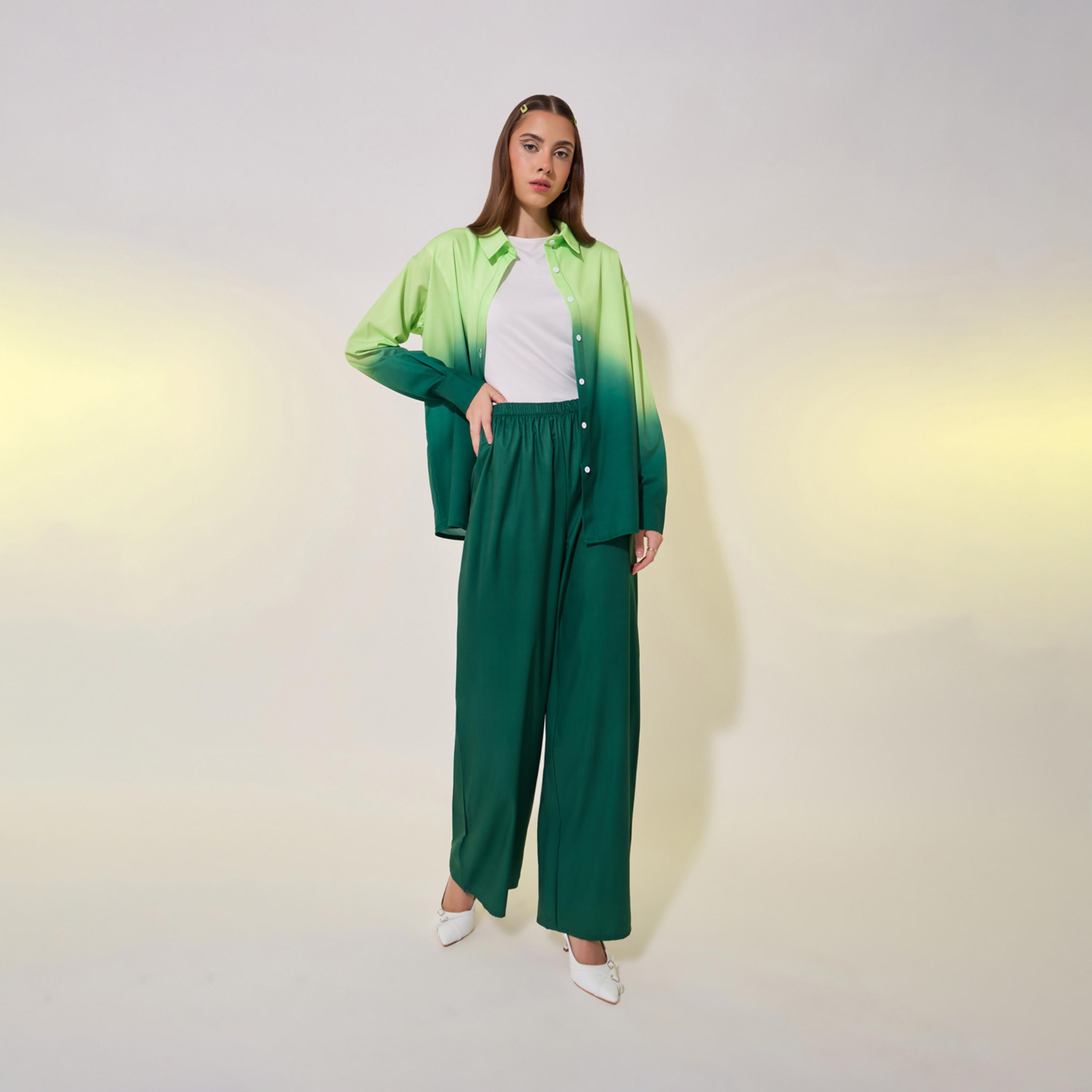 Take Two Ombre Print Long Sleeve Shirt and Pants Co-Ords-women-clothing-coordsets-image-1