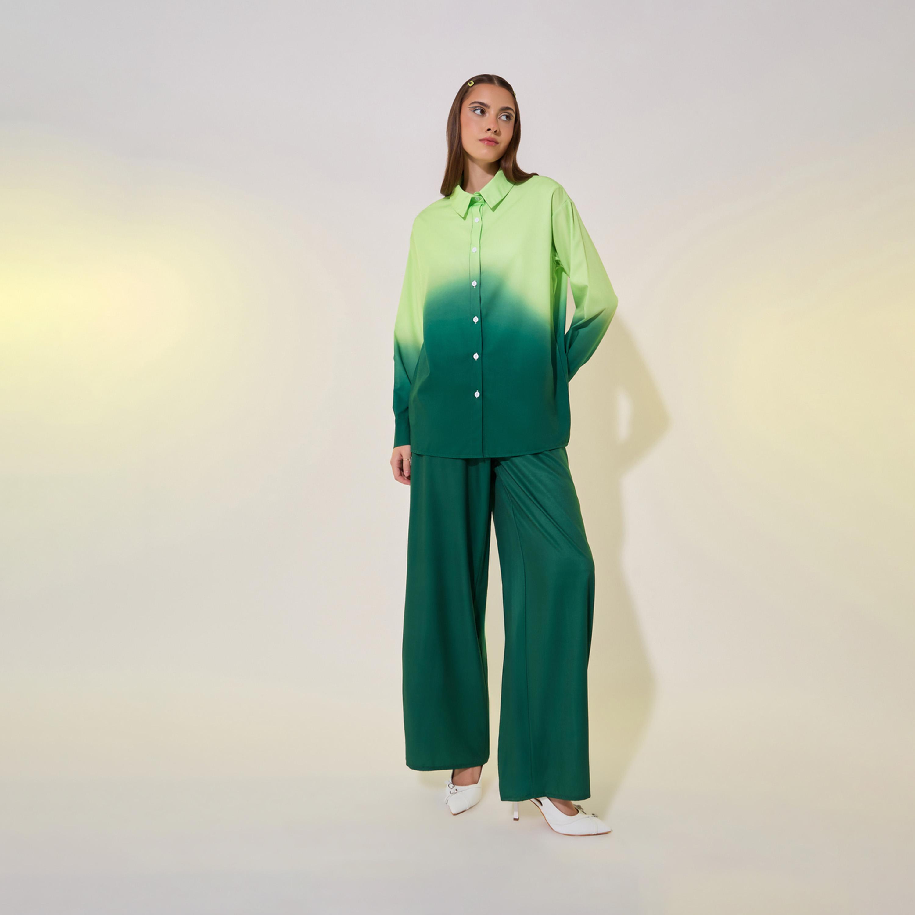 طقم منسق من بنطال وبلوزة بطبعة امبر-women-clothing-coordsets-image-2