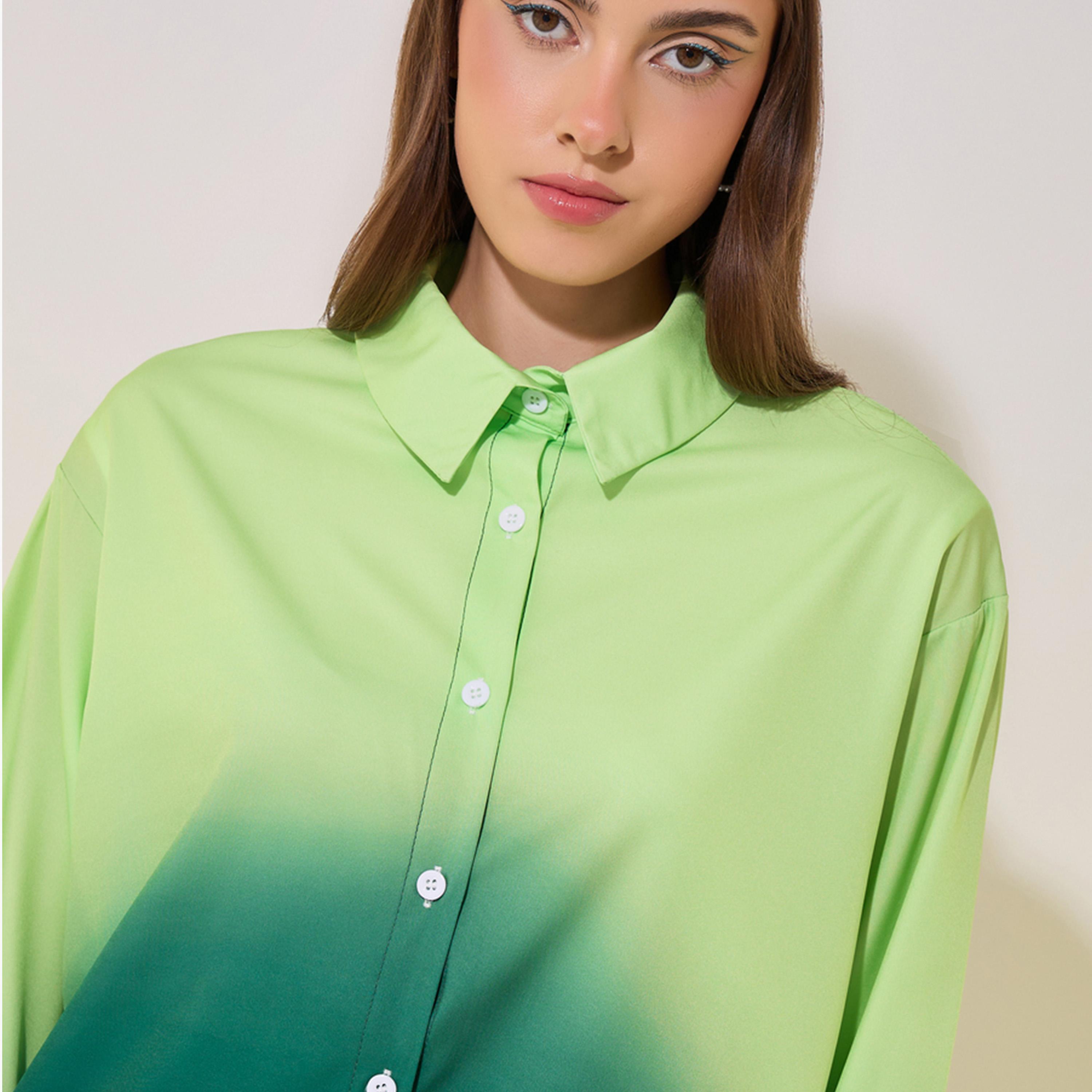 Take Two Ombre Print Long Sleeve Shirt and Pants Co-Ords-women-clothing-coordsets-image-4