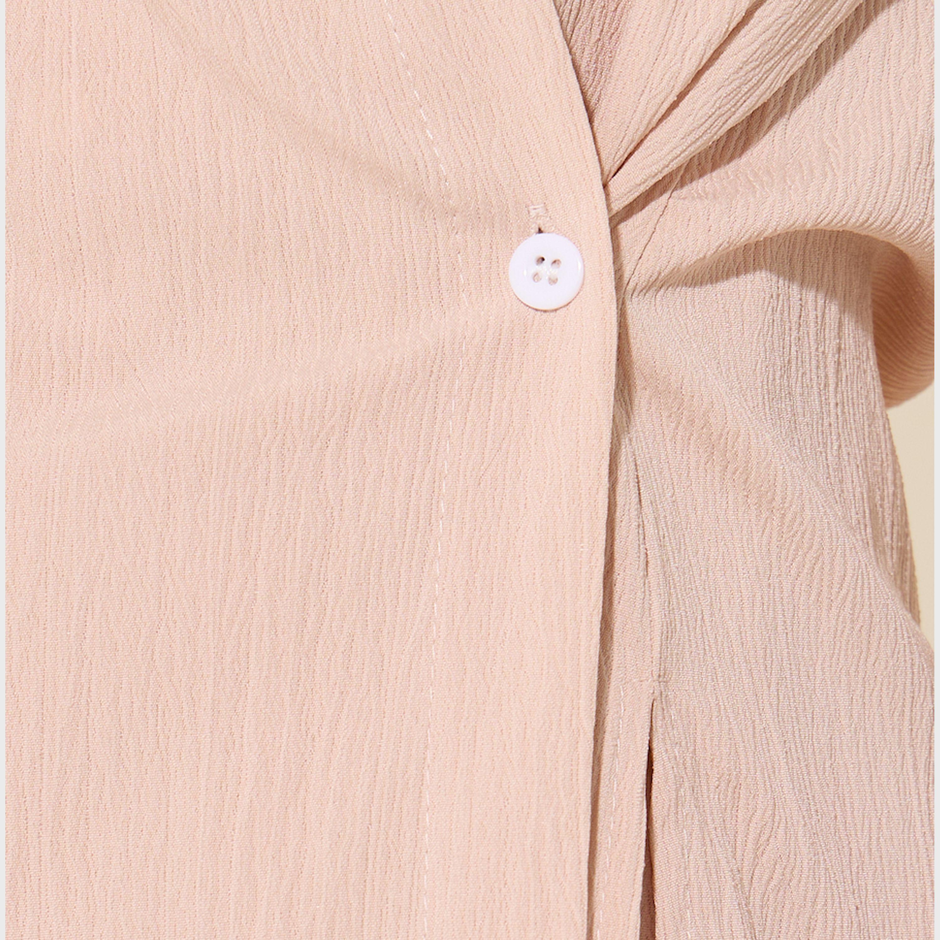 Take Two Solid Wrap Buttoned Shirt and Pants Co-Ords-women-clothing-coordsets-image-5